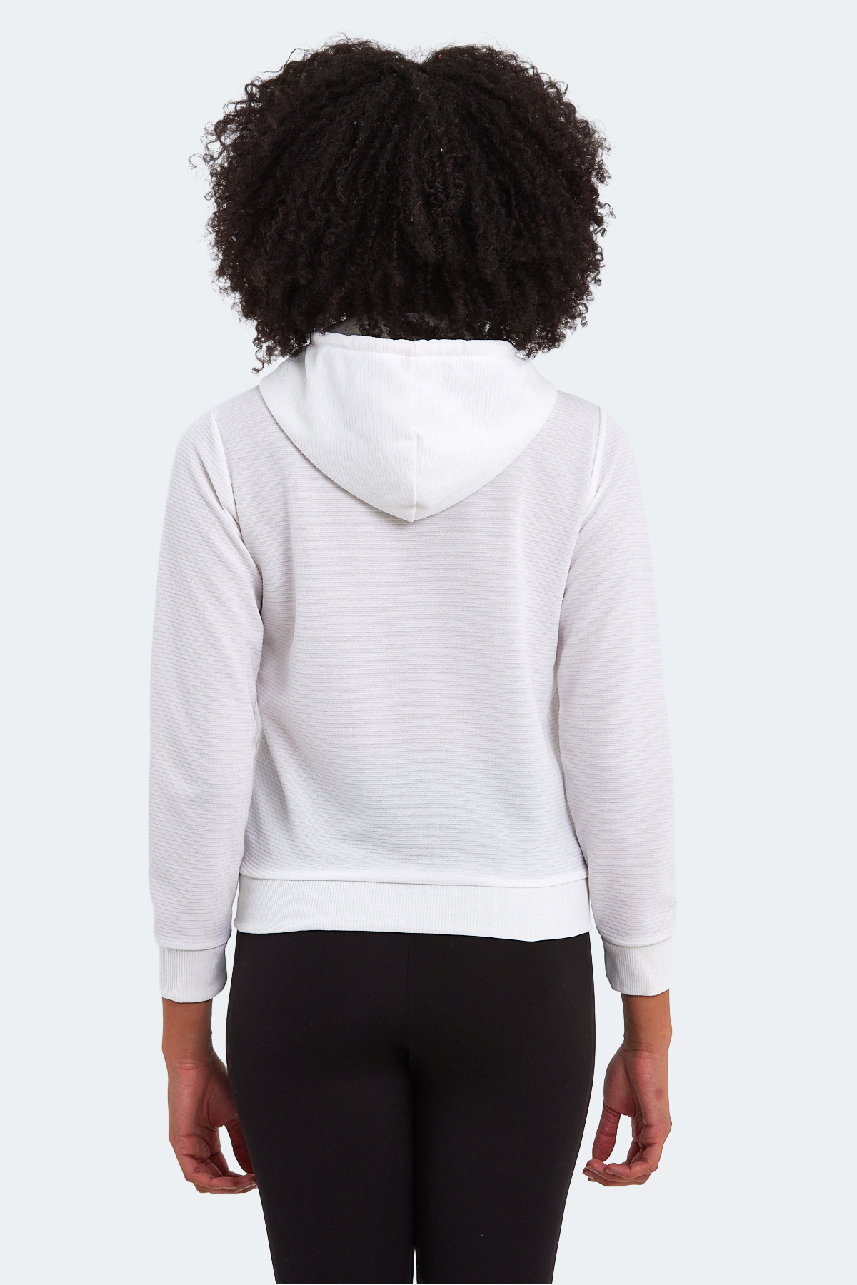 Slazenger PEMA I Kadın Fermuarlı Kapüşonlu Cepli Bej Sweatshirt görsel 2