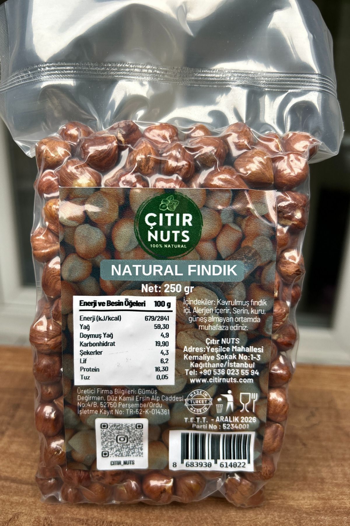 Nuts Çiğ Fındık İçi Giresun Yeni Mahsul 500 gr