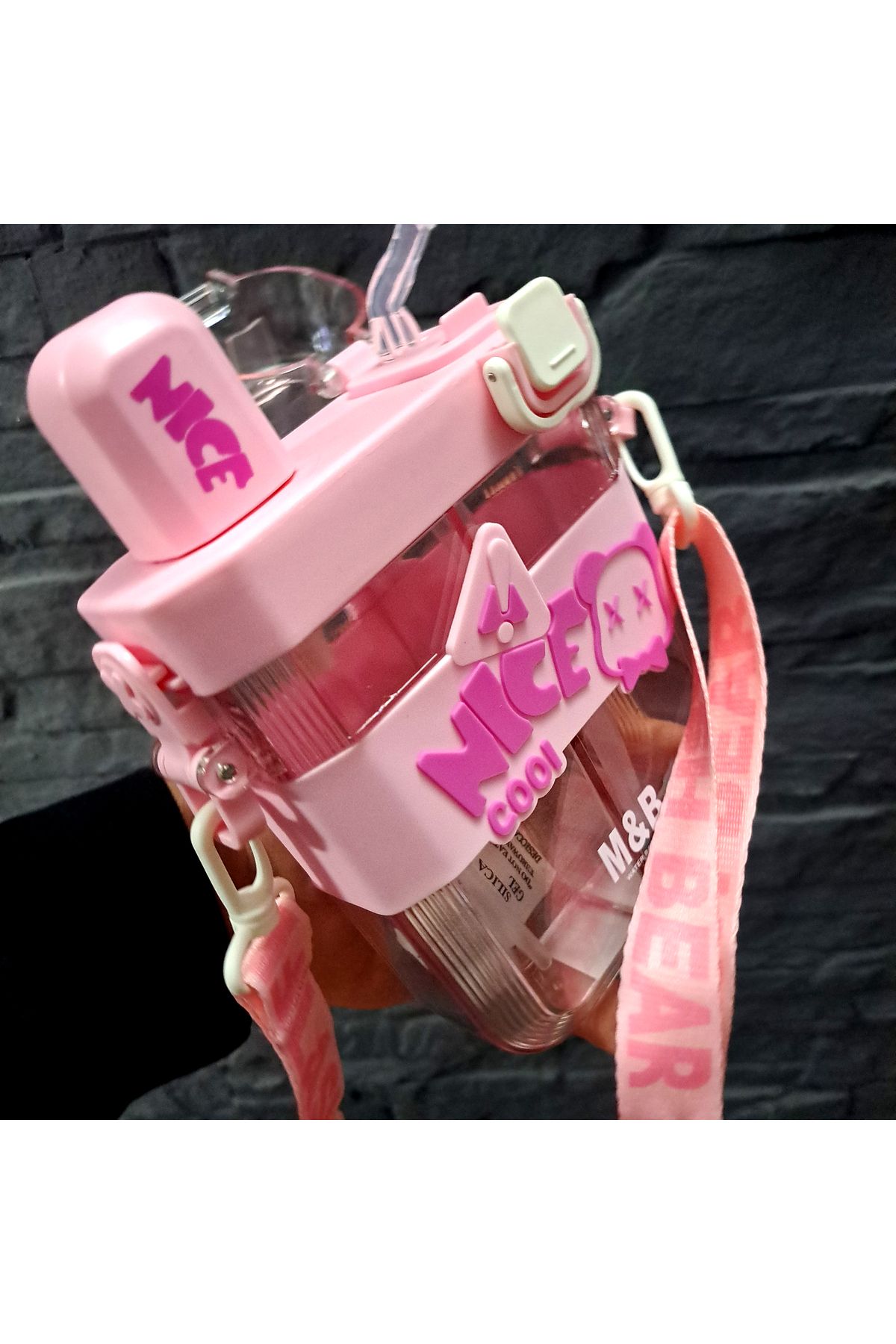 ALYTOYS-Water Bottle Two Separate Sections Push Button Pop up Lid 20X13Cm 600Mltr Hanging Lid Product 6