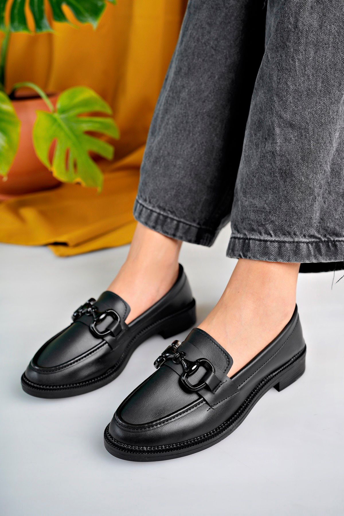 SİLVER MODA Kadın Loafer Makosen Casual Tokalı Günlük Ayakkabı Şık Ve Rahat 1006 - Yeni Kalıp Tam Kalıptır.