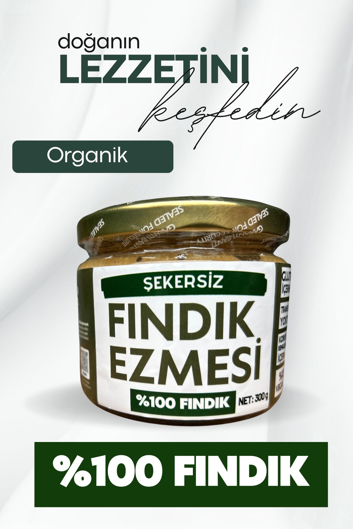 Nuts Şekersiz Fındık Ezmesi 300 GR