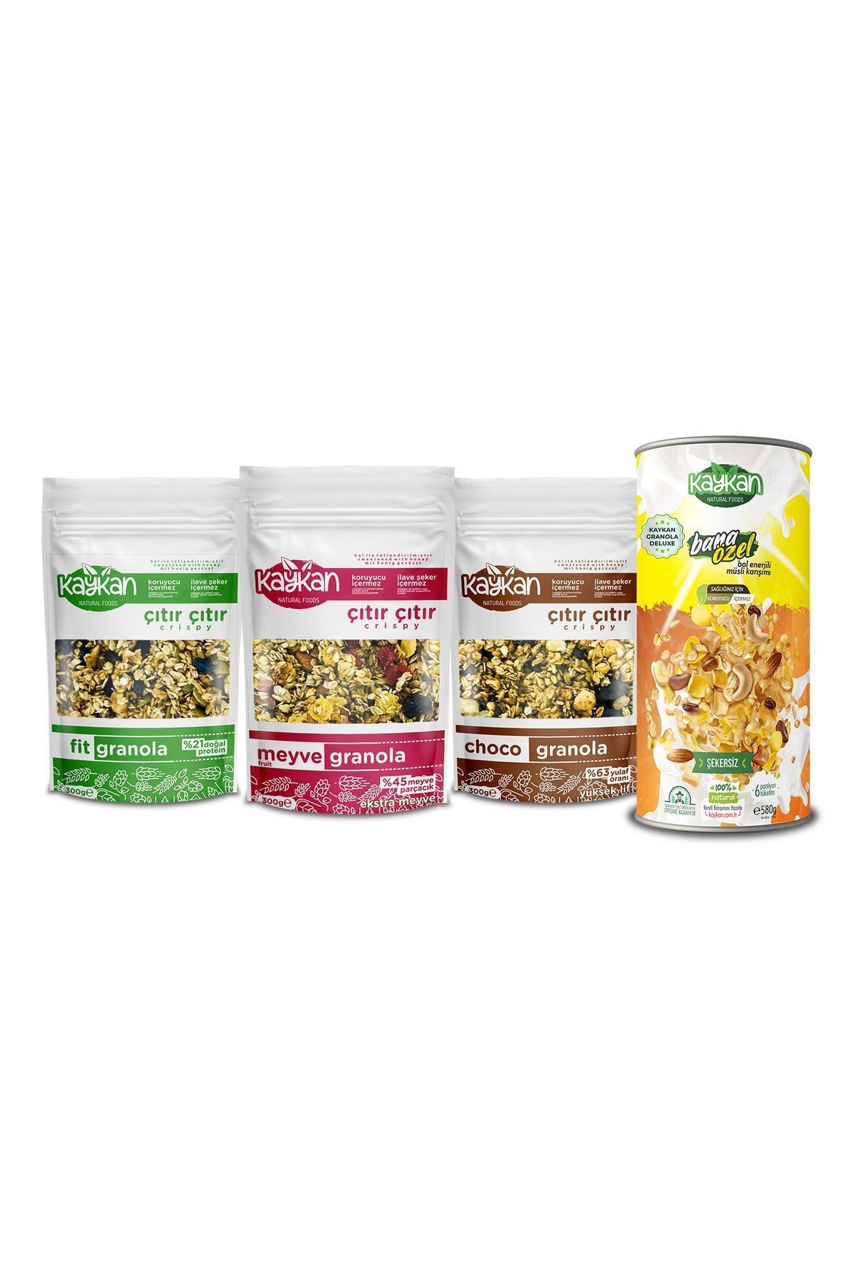 Kaykan Natural Foods Süper Avantajlı 4'lü Granola Paketleri