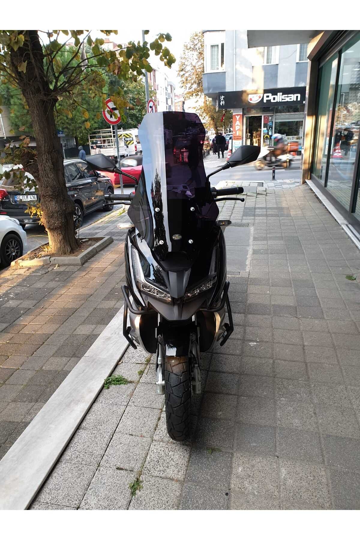Barossa ADV 125 Siperlik Ön Cam 2025 Model 57cm Siyah Renkli 4mm KISA SPOR CAM