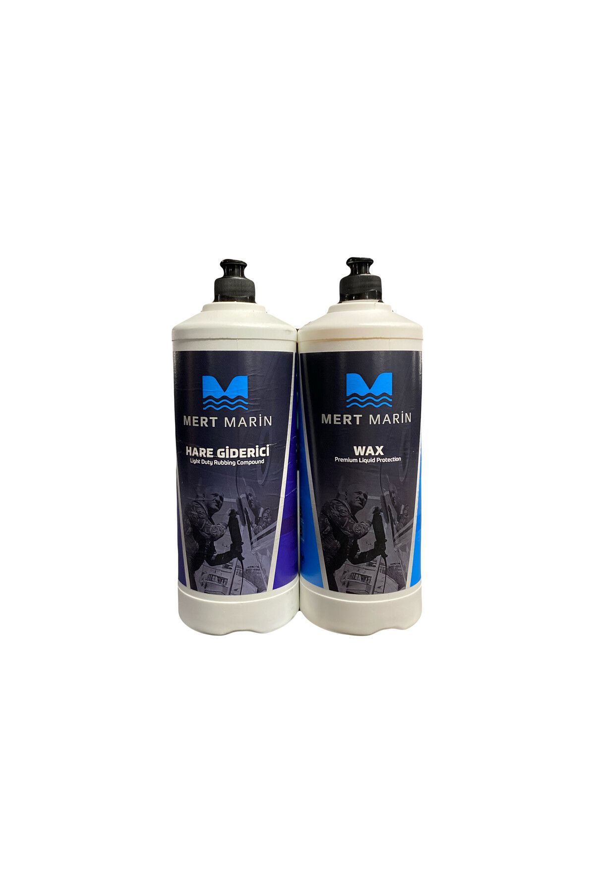 CAR Mert Marin Hare Giderici & Wax-Cila 1lt Light Duty Rubbing Compound and Premium Liquid Protection