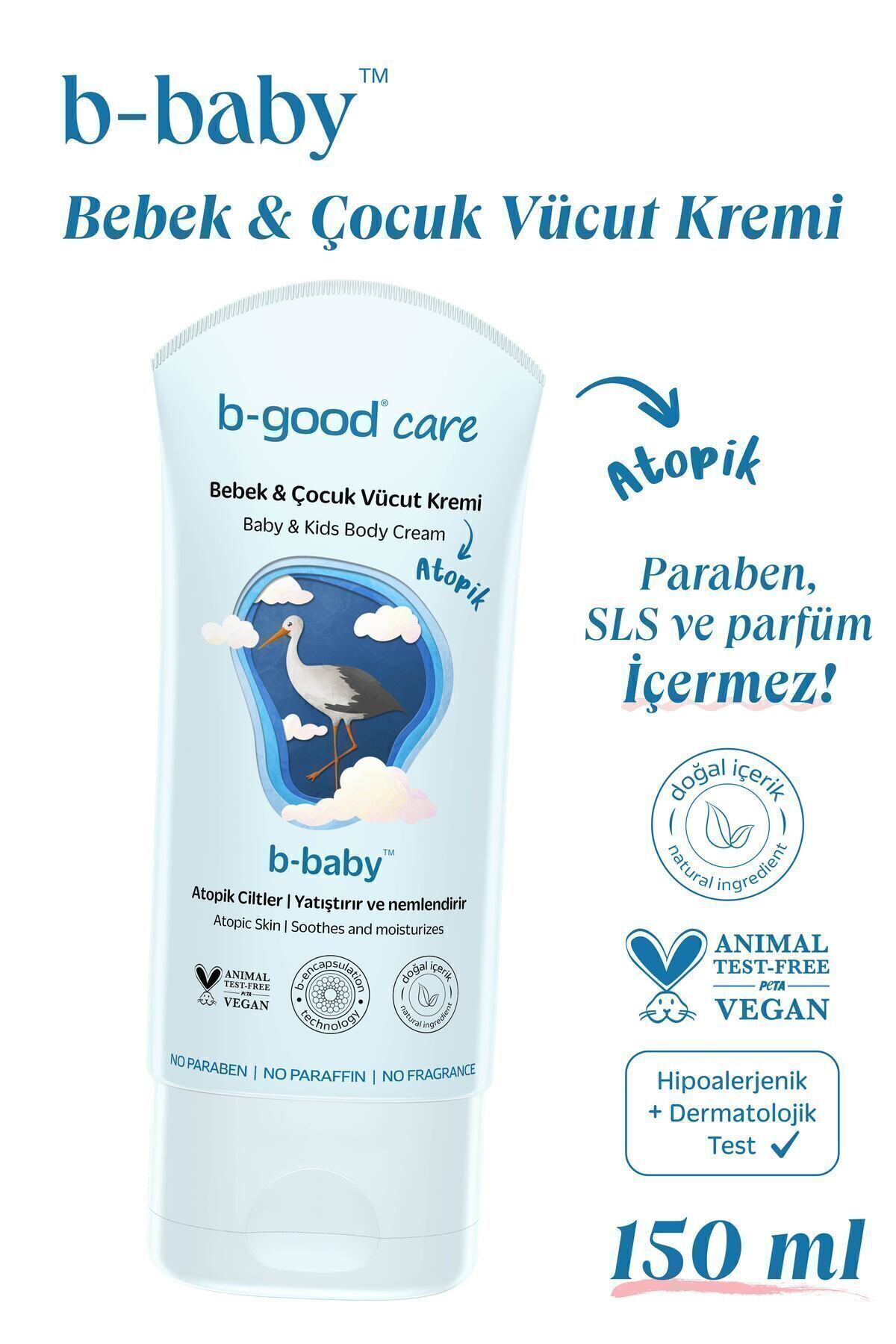 B-GOOD Bebek & Çocuk Vücut Kremi Atopik Ciltler 150 ml