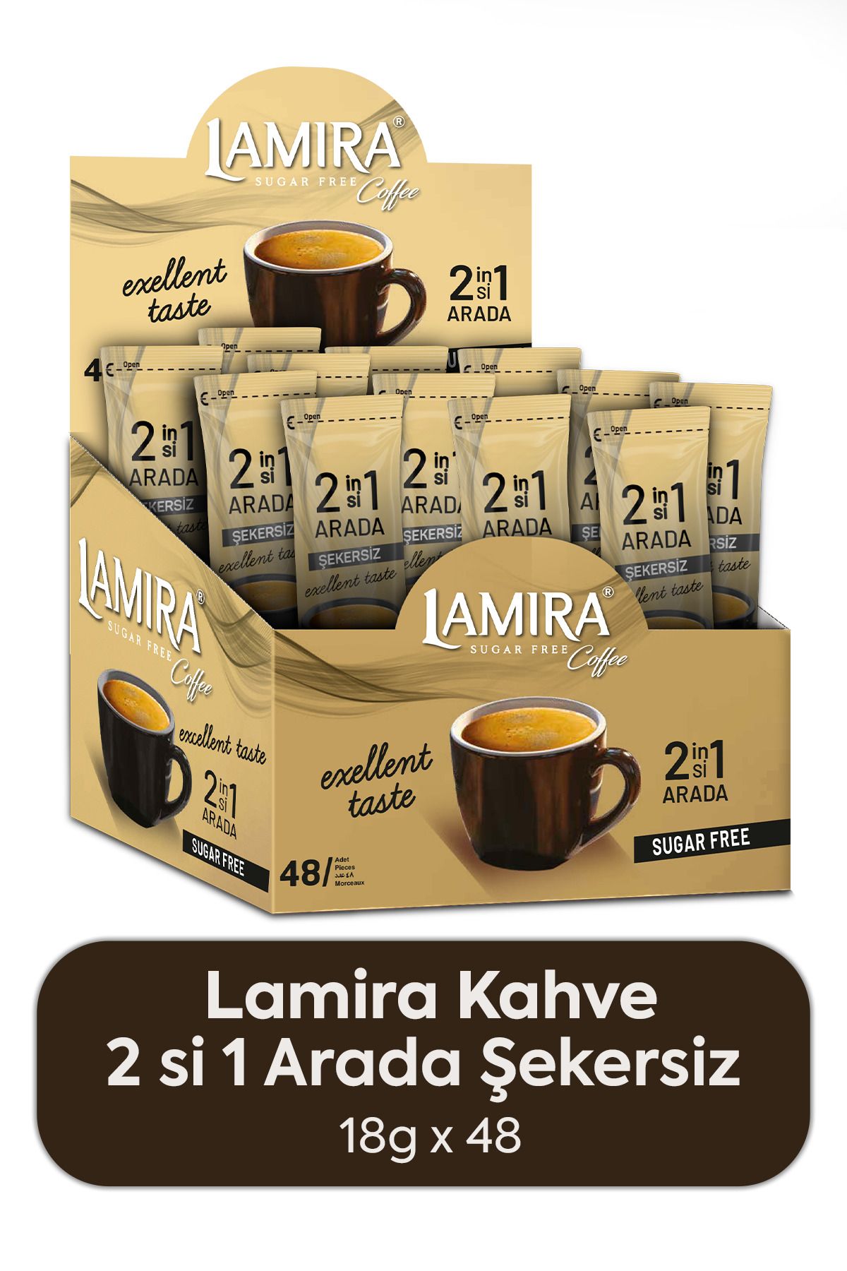 LAMİRA Lamira Kahve 2 Si 1 Arada Şekersiz 12g* 48 Adet (KUTU)