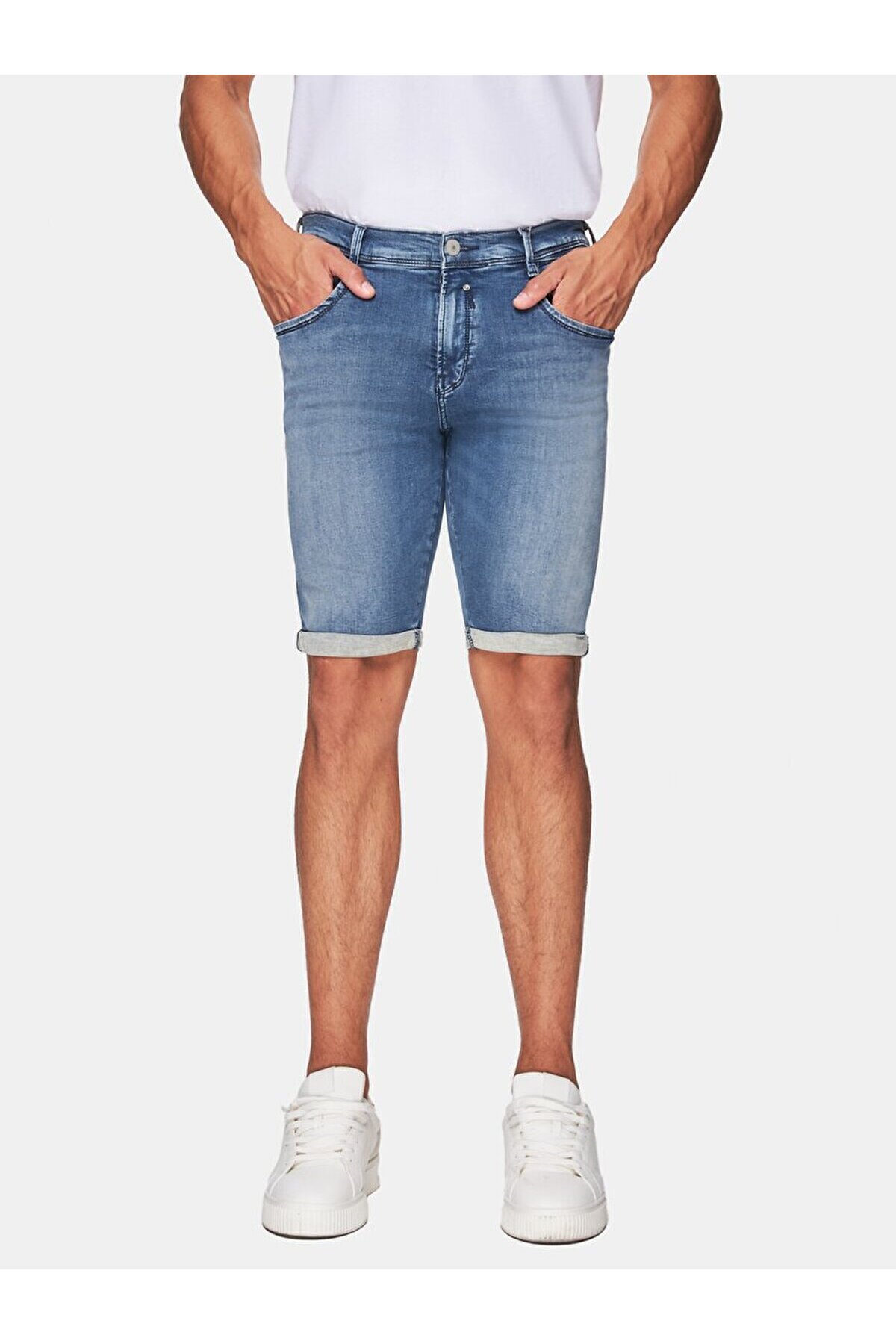 Ltb-Pantaloni Jean Bermuda Knight Cary cu talie joasă 2