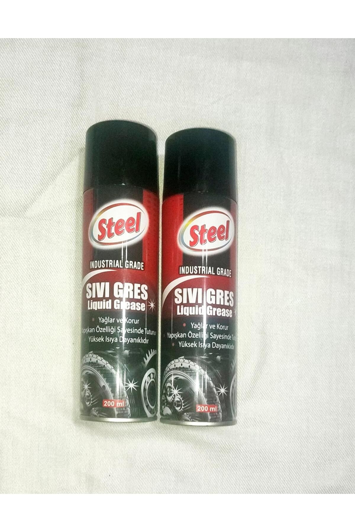 STEEL St-1304 Sivi Gres Sprey 200 Ml Yağlar - Korur - Isiya Dayanikli (2 Adet)