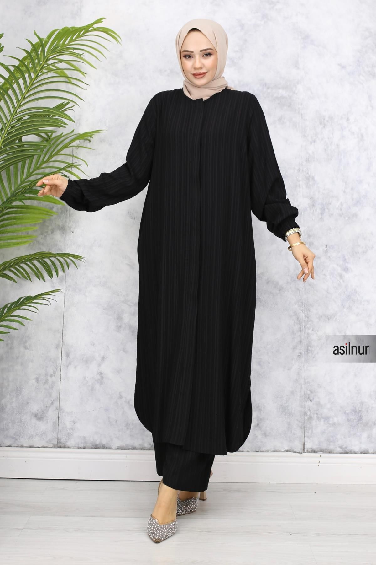 ASİLNUR-Black Merve Hajj and Umrah Clothing Set 5