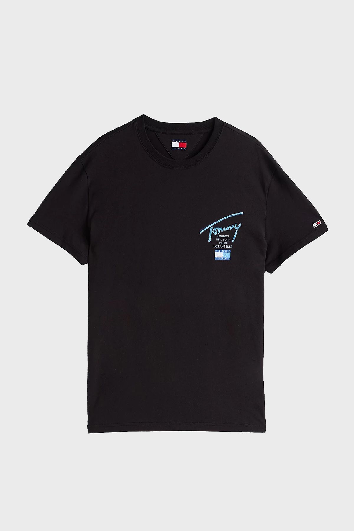 تی شرت مشکی مردانه 100 ٪ پنبه معمولی مناسب یقه دوچرخه T 'S BDS Tommy Jeans