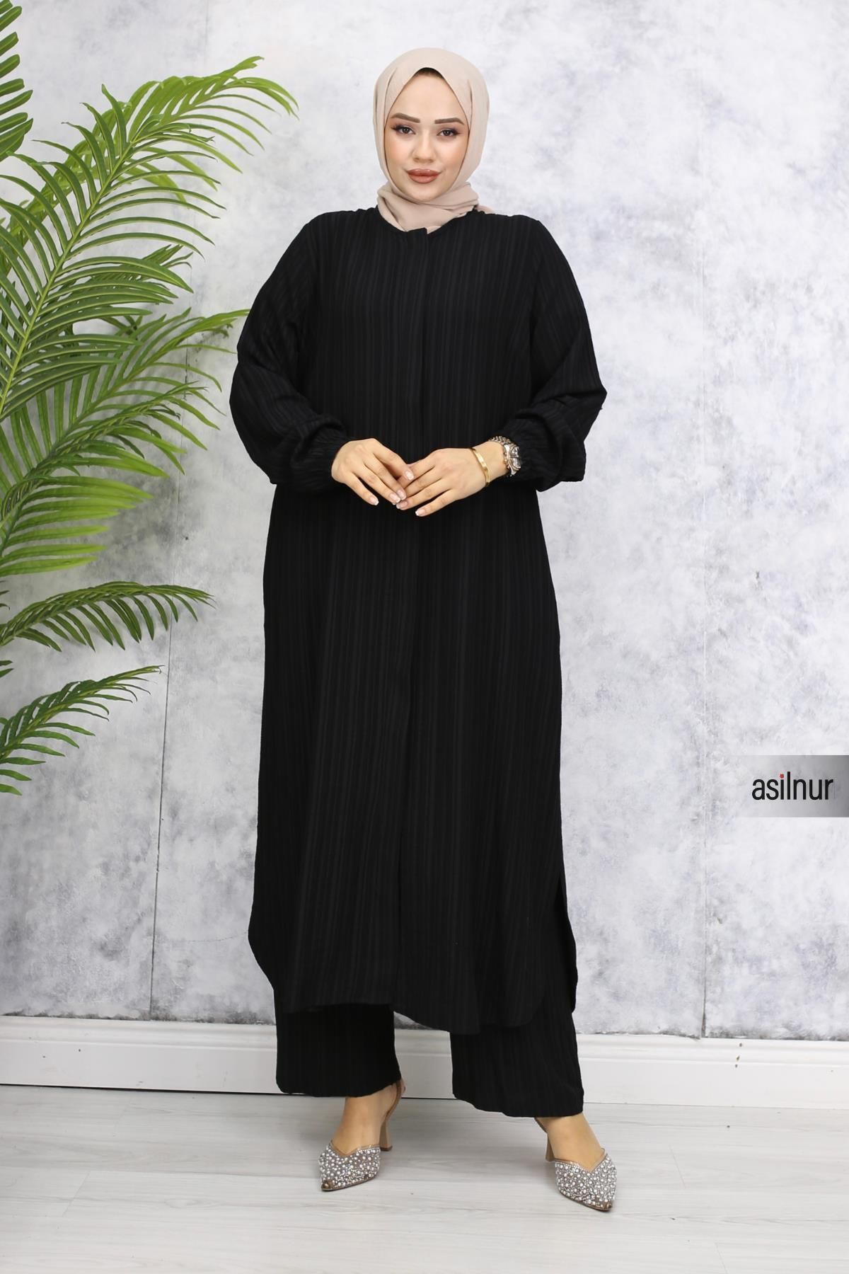 ASİLNUR-Black Merve Hajj and Umrah Clothing Set 3