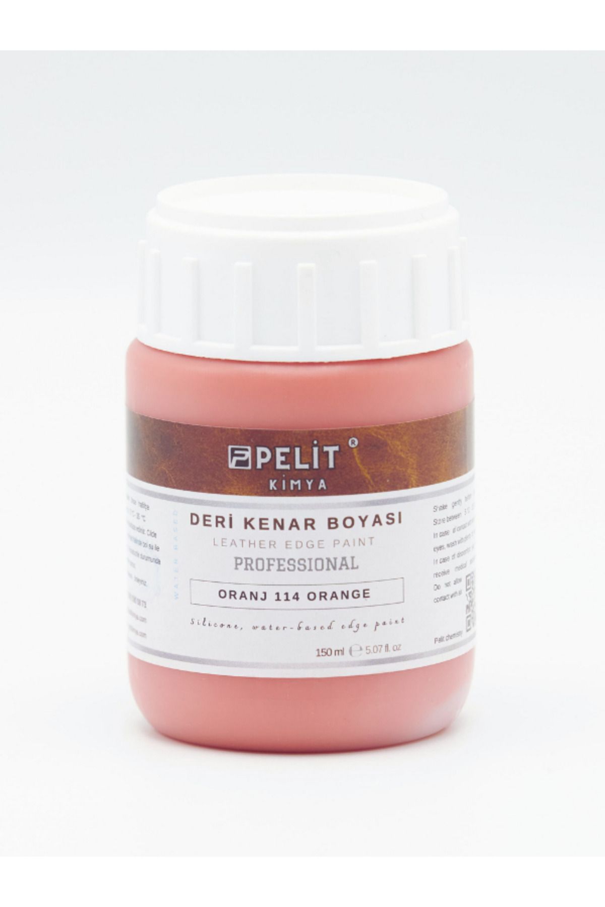 Pelitkimya Oranj Deri Kenar Boyası 150 ml Leather Edge Paint Orange