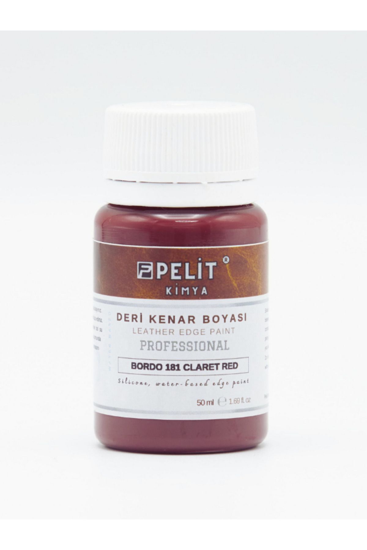 Pelitkimya Bordo Deri Kenar Boyası 150 ml Leather Edge Paint Clared Red