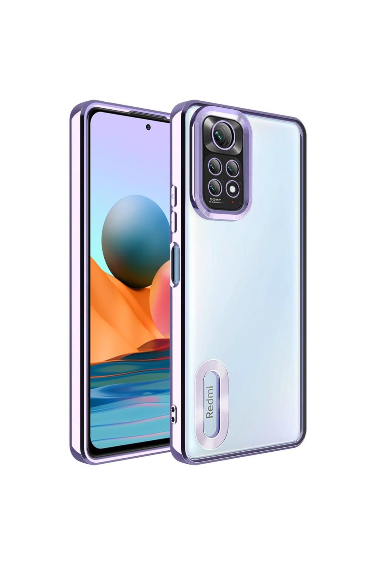 UnDePlus Xiaomi Redmi Note 11S Global Kılıf Kamera Korumalı Logo Gösteren Şeffaf Kapak