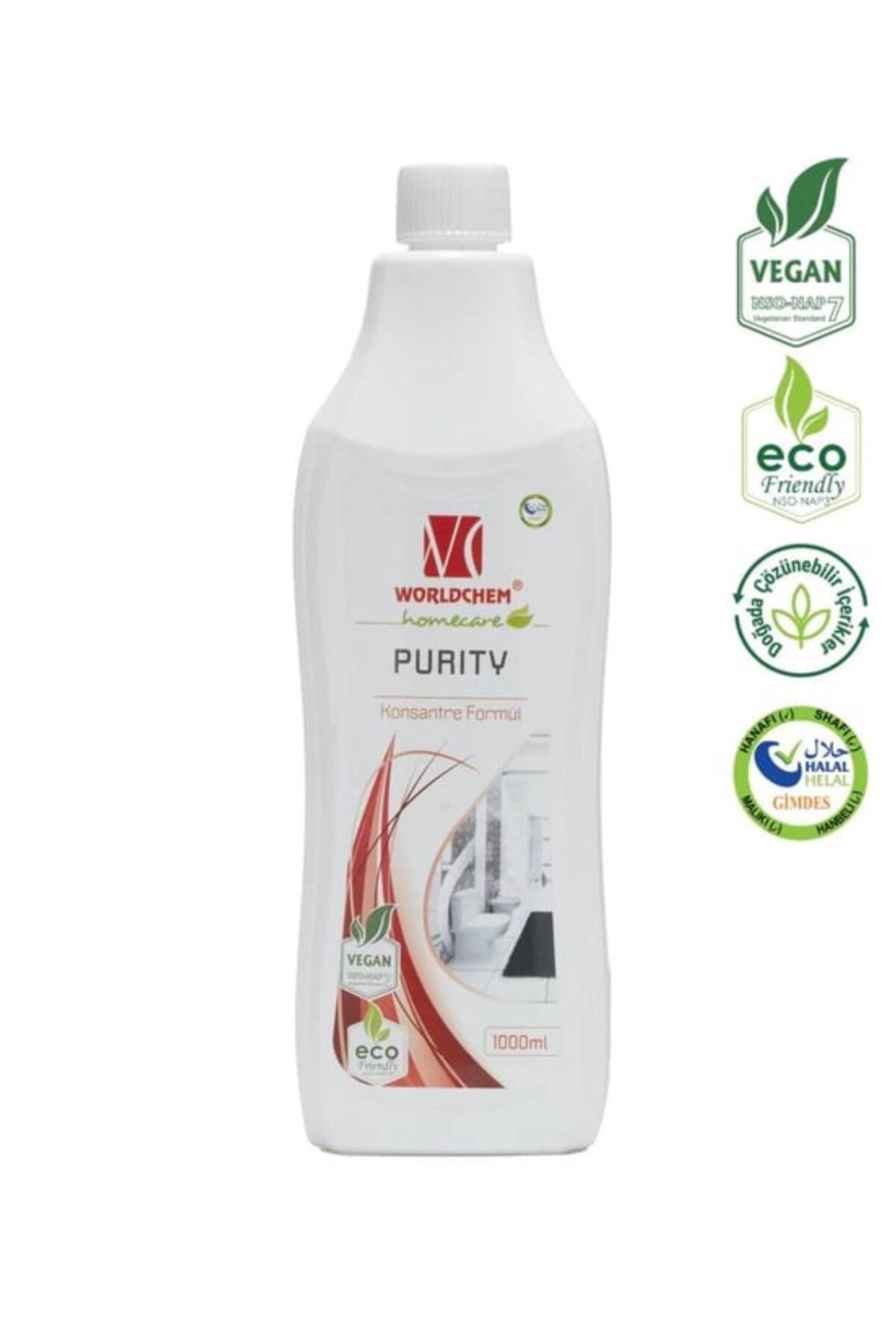 Worldchem Purity Bitkisel Banyo Tuvalet Temizleyici Çevre Dostu Vegan 1000 ml Gimdes Sertifikalı