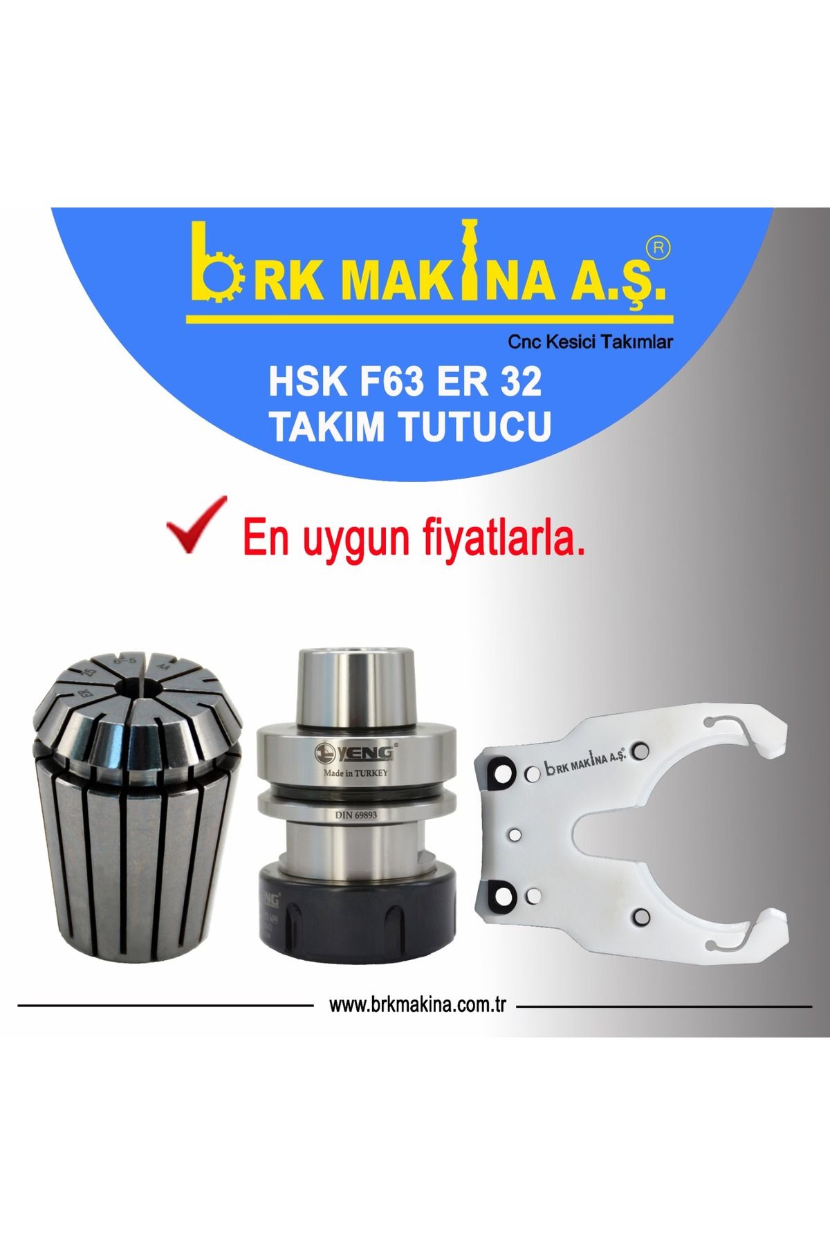 BRK HSK F63 ER32 TAKIM TUTUCU & PENS &ÇATAL