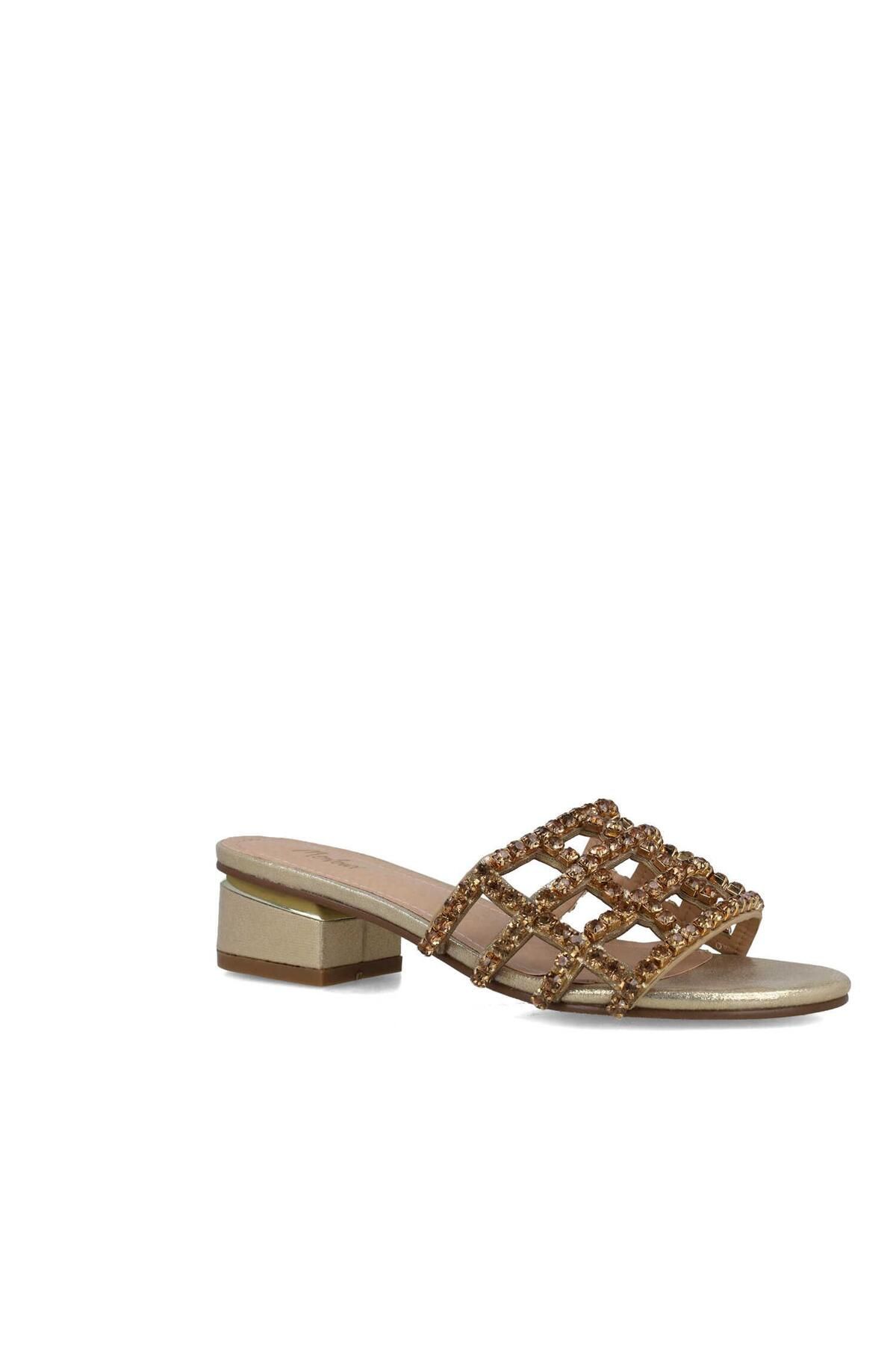 MENBUR-WOMEN SHOES GOLD SANDAL, MID HEEL, WITHOUT PLATFORM 2