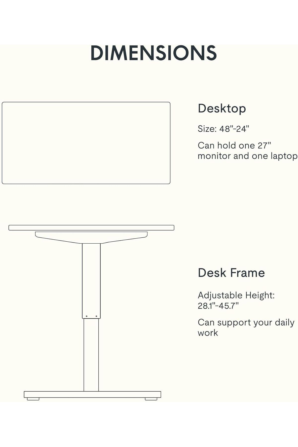 Mahmayi-FLEXISPOT Standing Desk 48 x 24 Inches Adjustable Height Desk - Black Frame + Mahogany Top 5