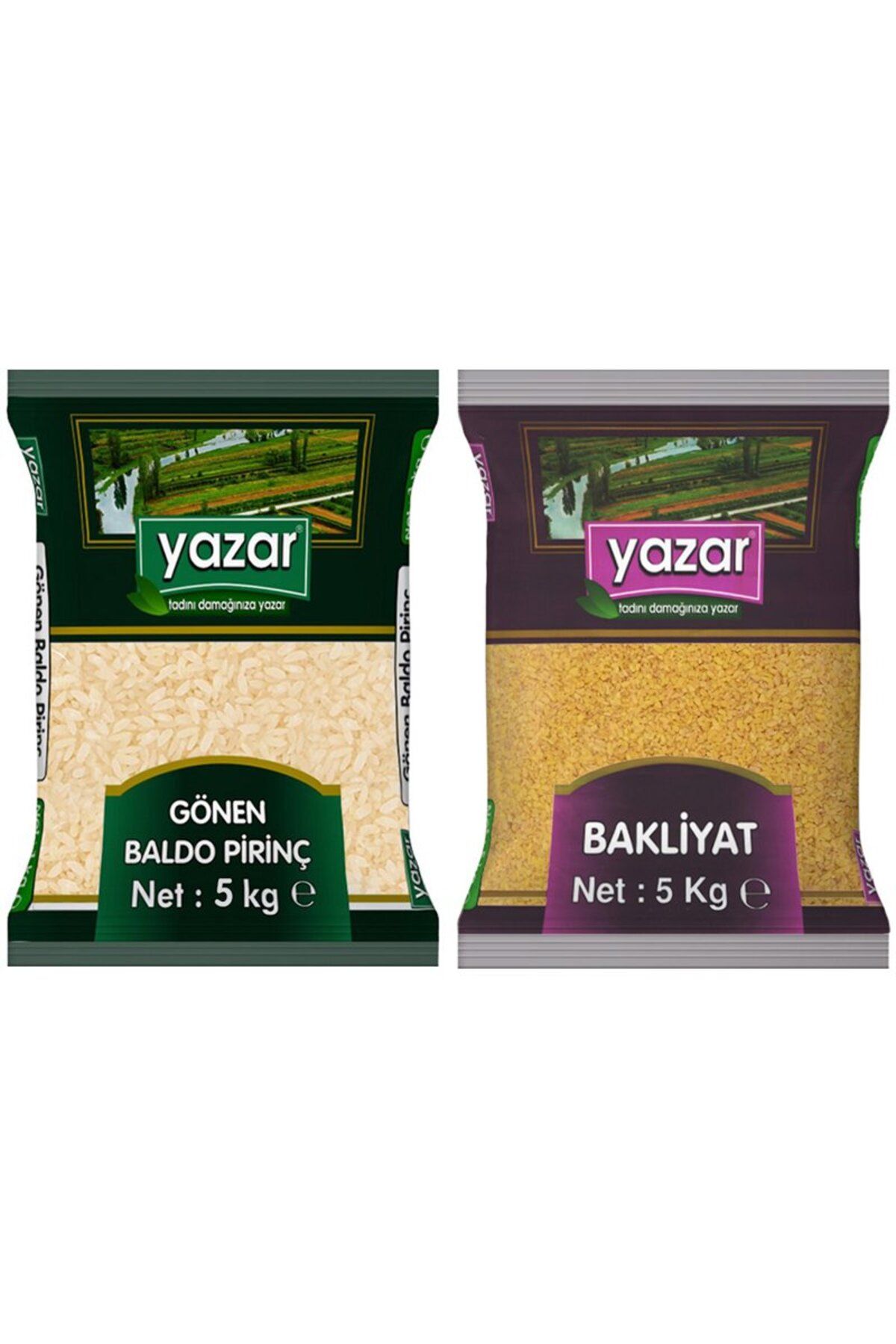 YAZAR Gönen Baldo Pirinç 5 Kg. + Pilavlık Bulgur 5 Kg.