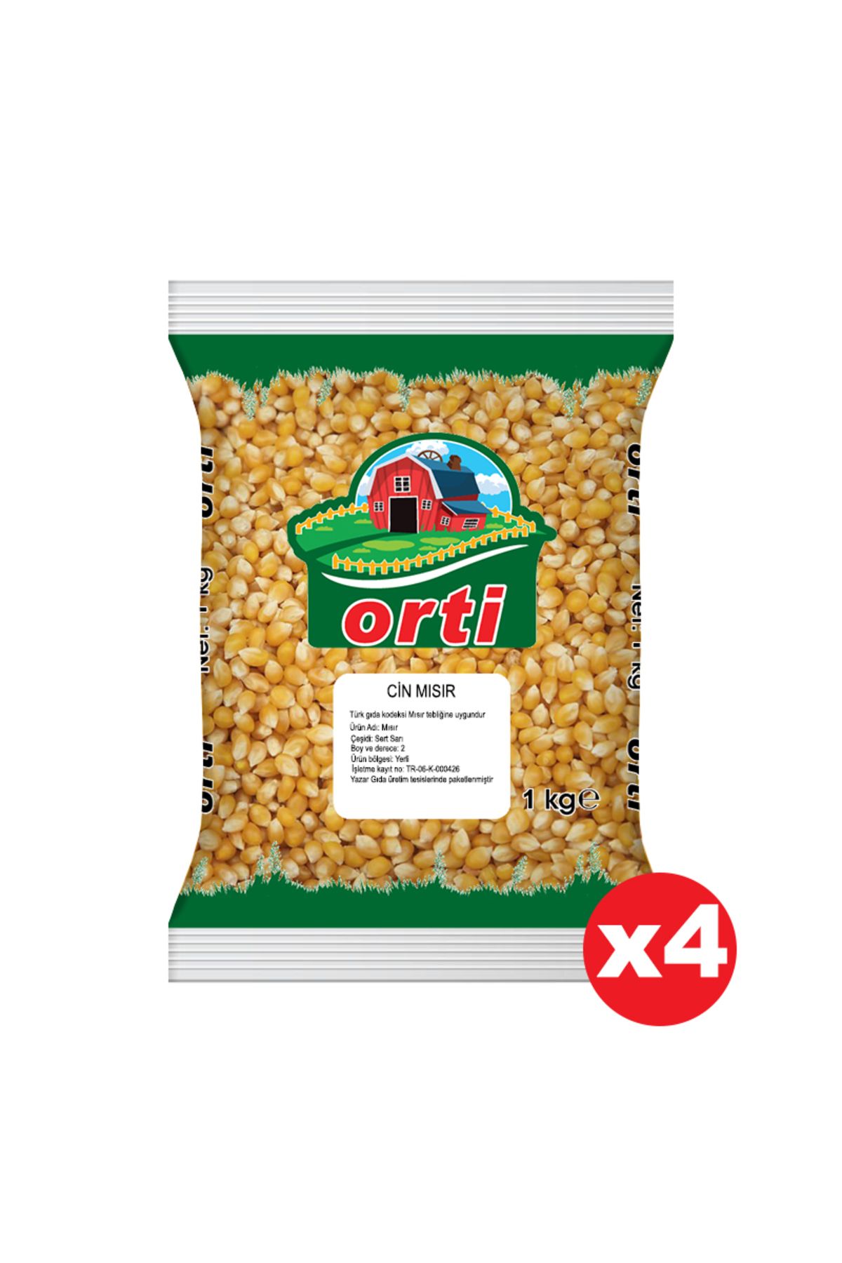 orti Patlatmalık Cin Mısır 1 Kg X 4 Paket