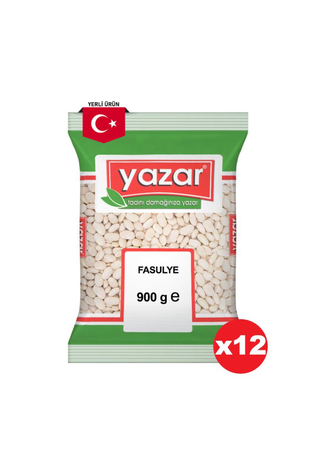 YAZAR Kuru Fasulye 900 Gr. x 12 Paket