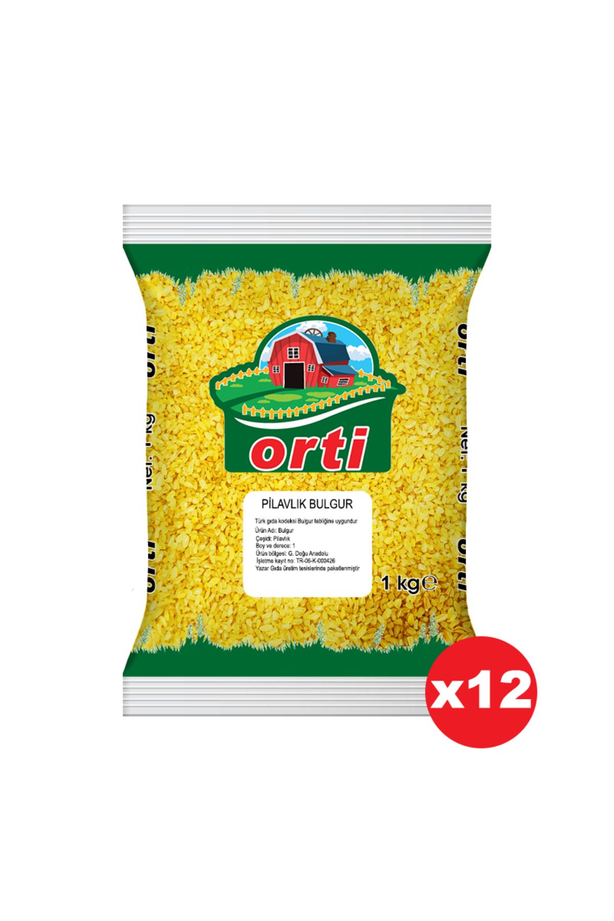 orti Pilavlık Bulgur 1 Kg. x 12 Adet