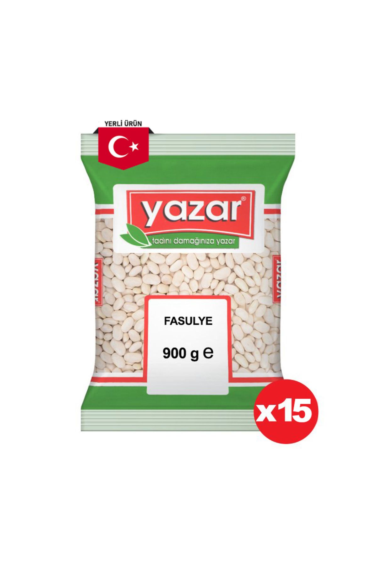 YAZAR Kuru Fasulye 900 Gr. x 15 Adet