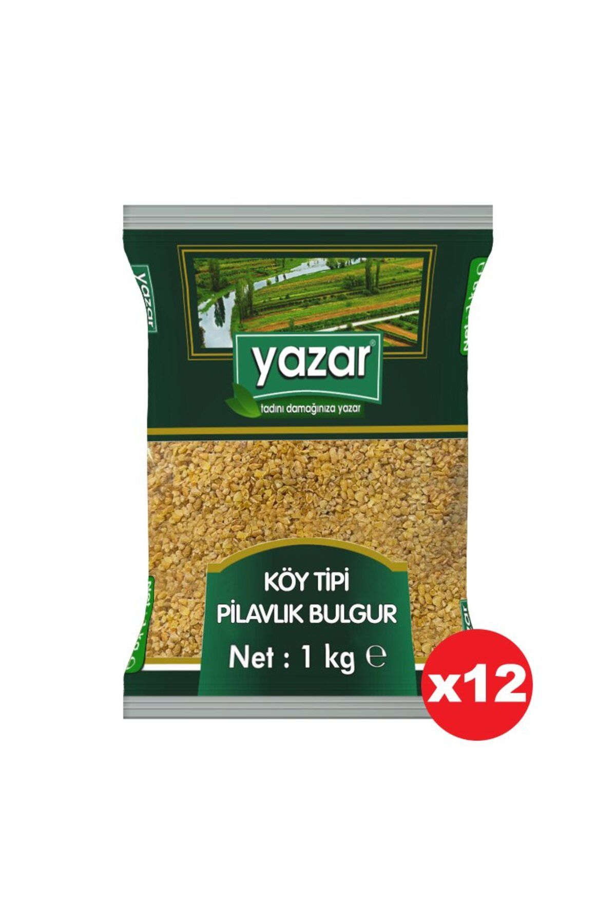 YAZAR Köy Tipi Pilavlık Bulgur 1 Kg x 12 Paket