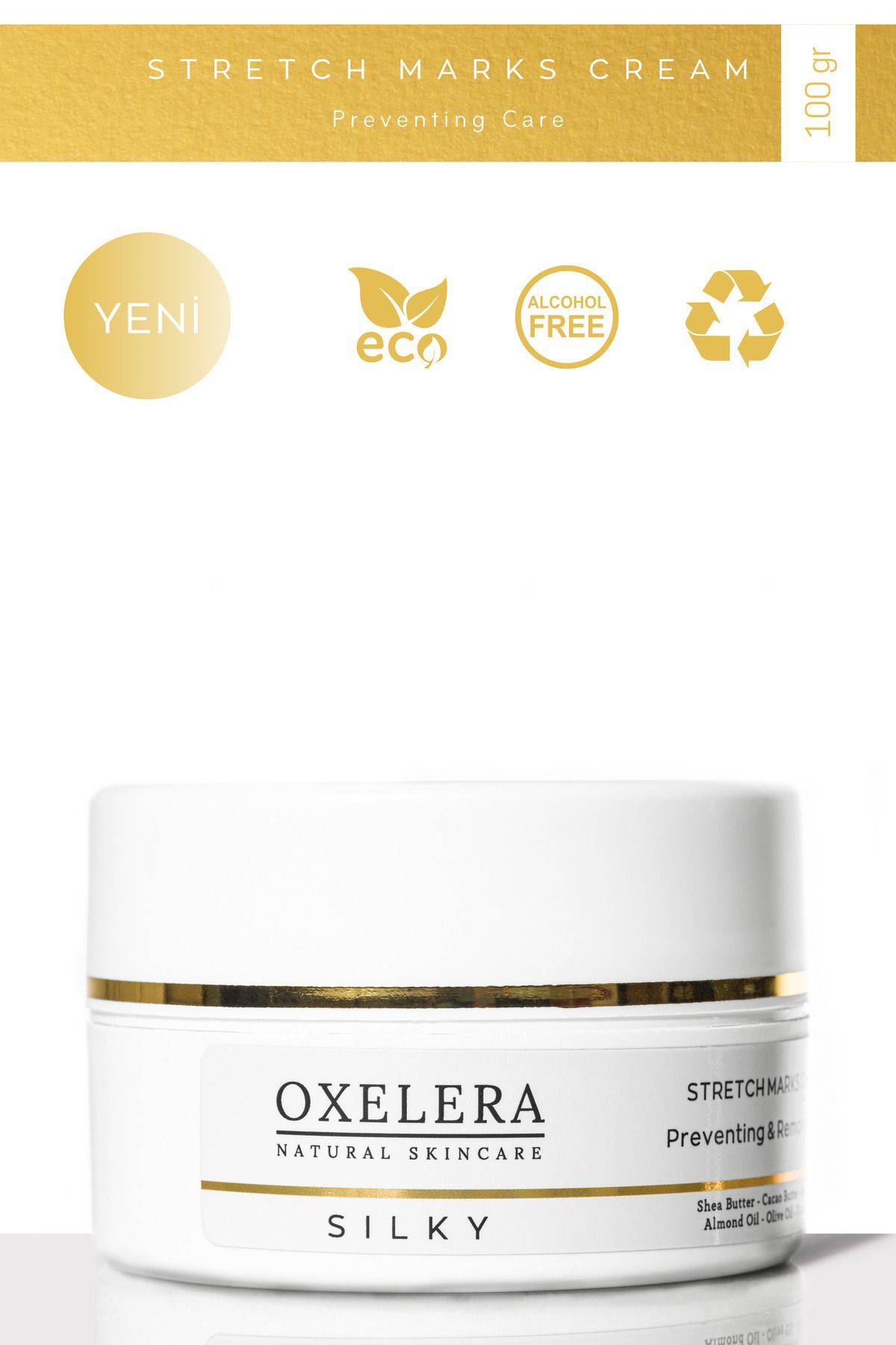 Oxelera Silky Çatlak Önlemeye Yardımcı Bakım Kremi - Stretch Marks Cream - 100 gr