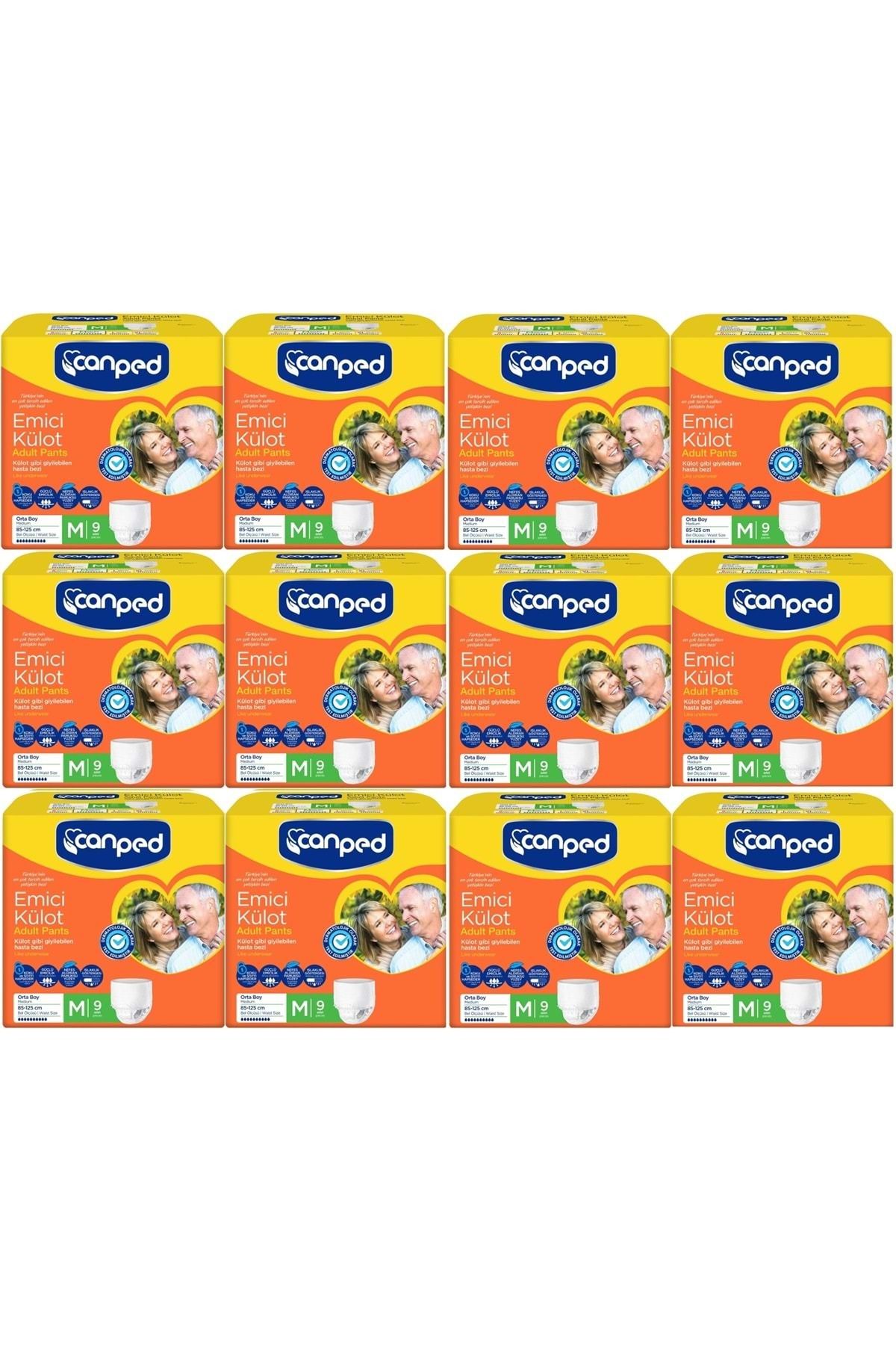 Canped Emici Külot Hasta Bezi M-Orta 108 Adet (12PK*9)