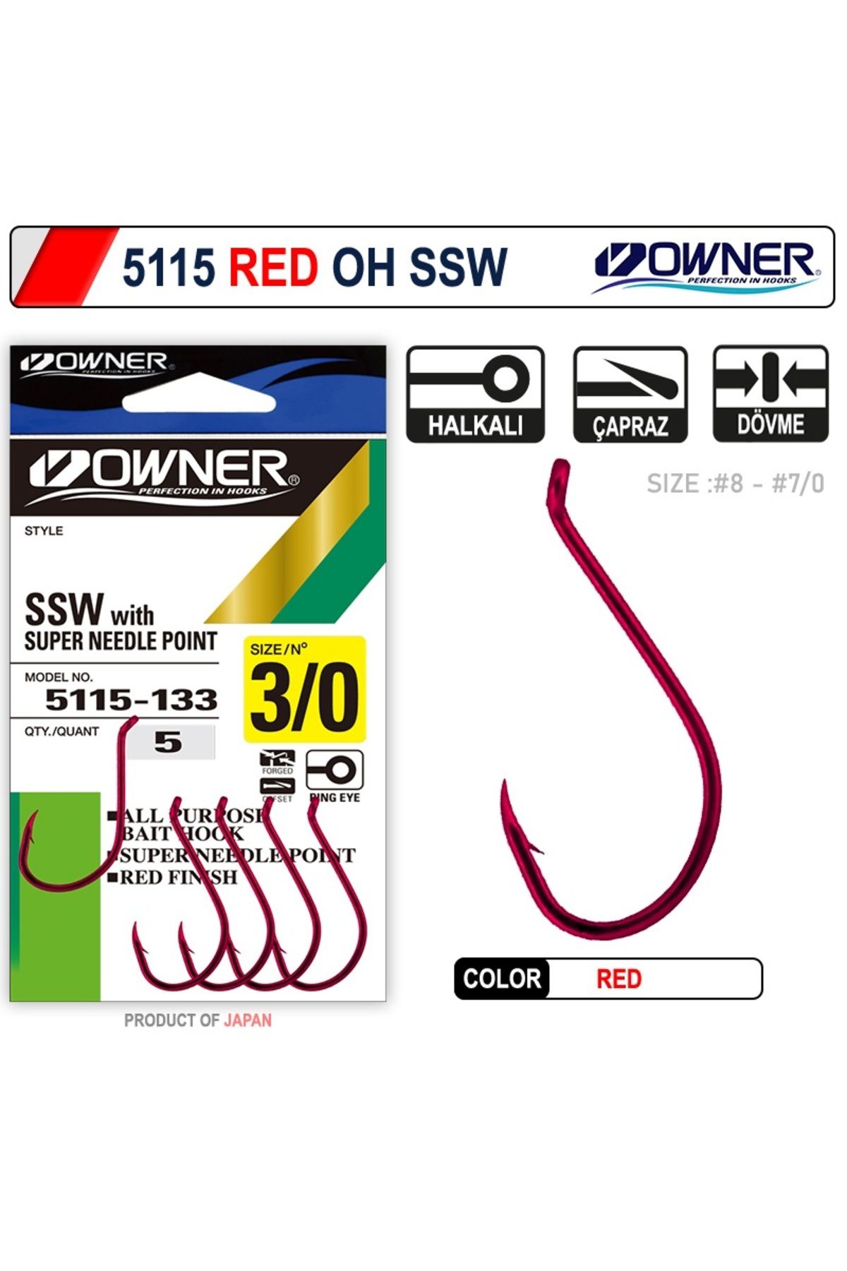 Owner 5115 RED No:5/0 Oh Ssw