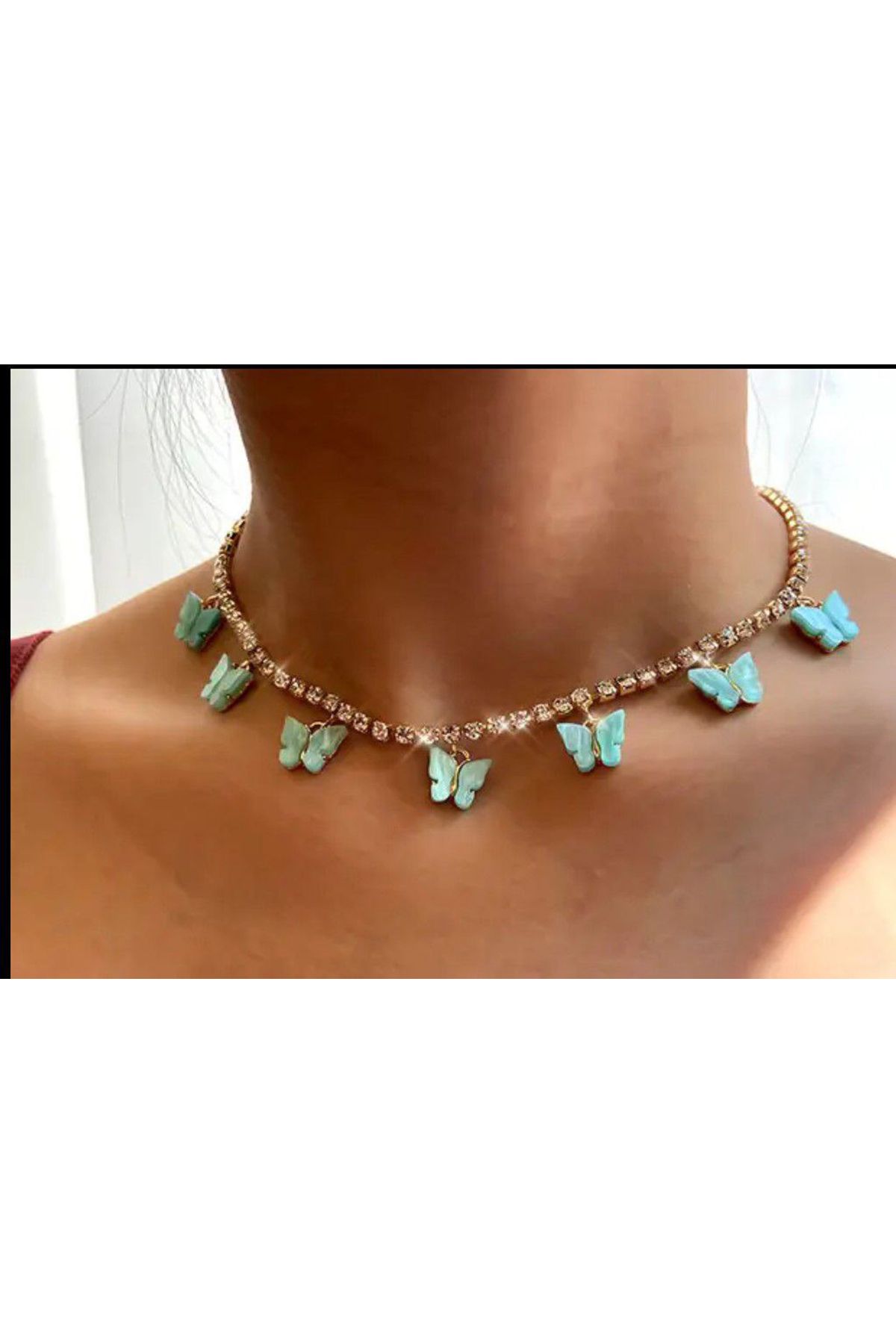 Shiklik MODA Şıklığınızı Tamamlayacak Taşlı Kelebek Kolye