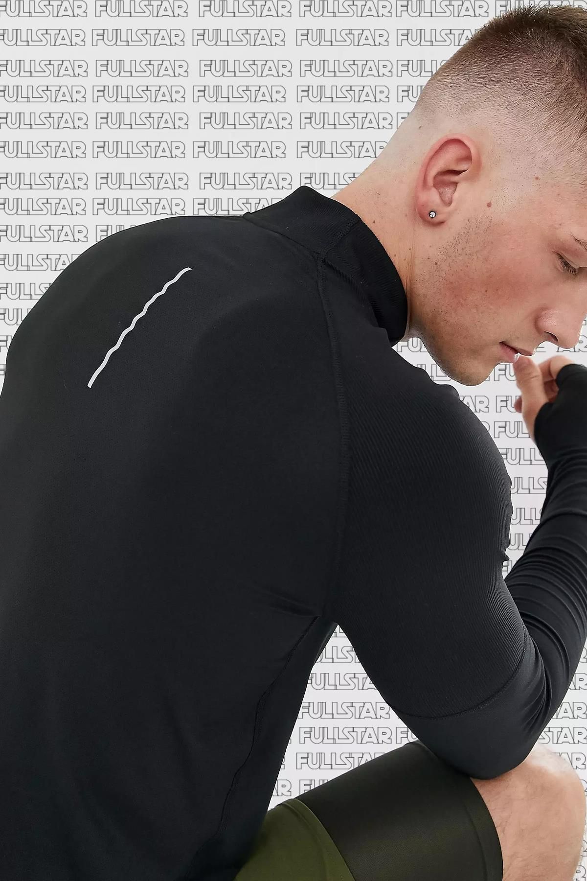 Nike-Dri Fit Element Top Half Zip Hanorac pentru bărbați cu mânecă lungă cu jumătate de fermoar Top sportiv negru 3