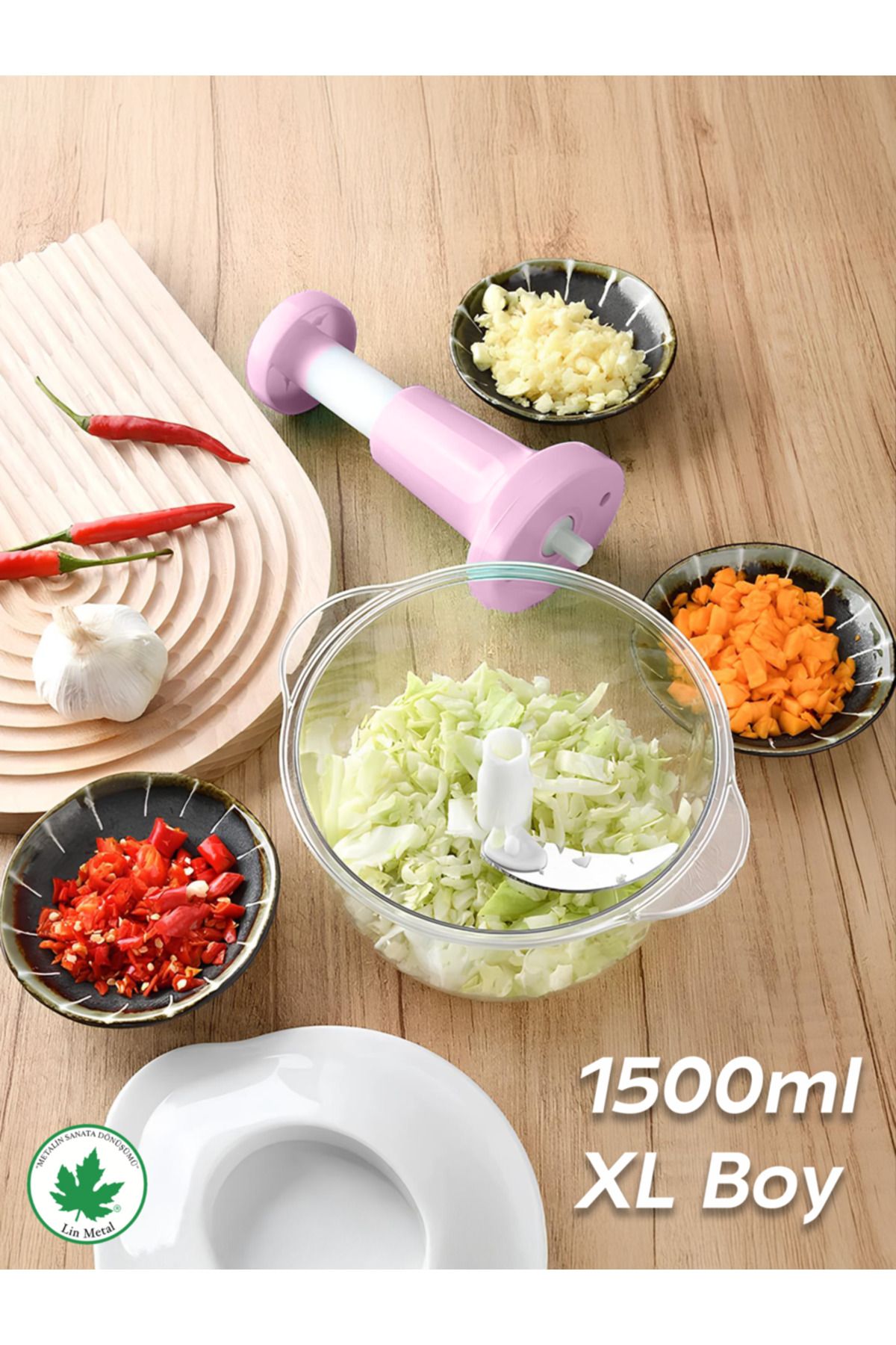 linmetal-1500ml New Generation Chopper - Practical Hand Robot, Bass Cutting Xl, Large Hand Rondo 3