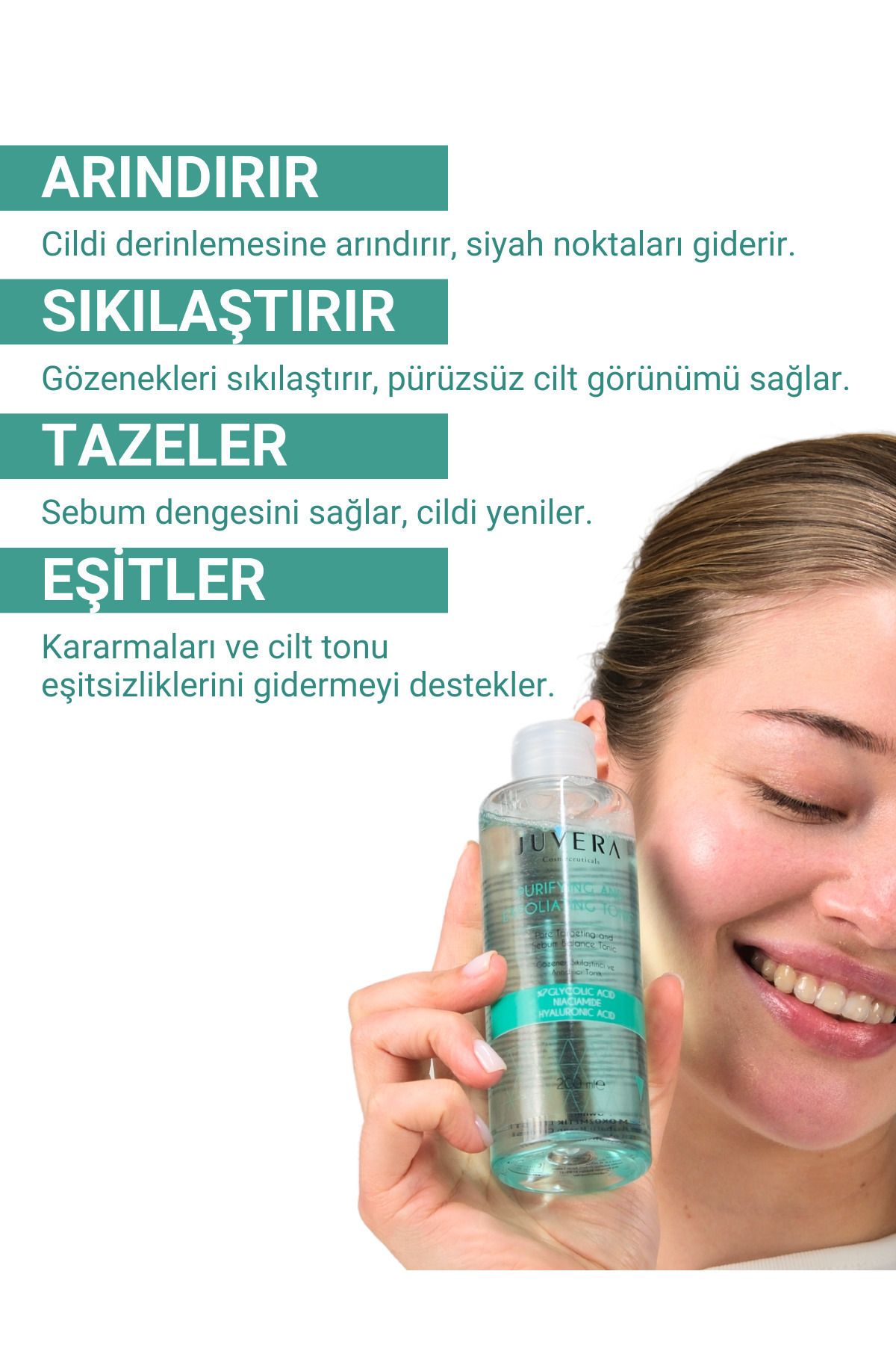 JUVERA Cosmeceuticals Yağlı Ve Akneye Eğilimli Ciltler Için Temizleme Jeli Ve Gözenek Sıkılaştırıcı Arındırıcı Tonik-3