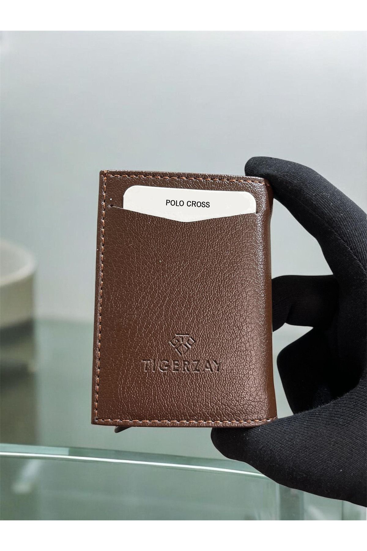 Polo Cross-Mechanism Card Holder Wallet Leather Automatic Card Holder Wallet 3