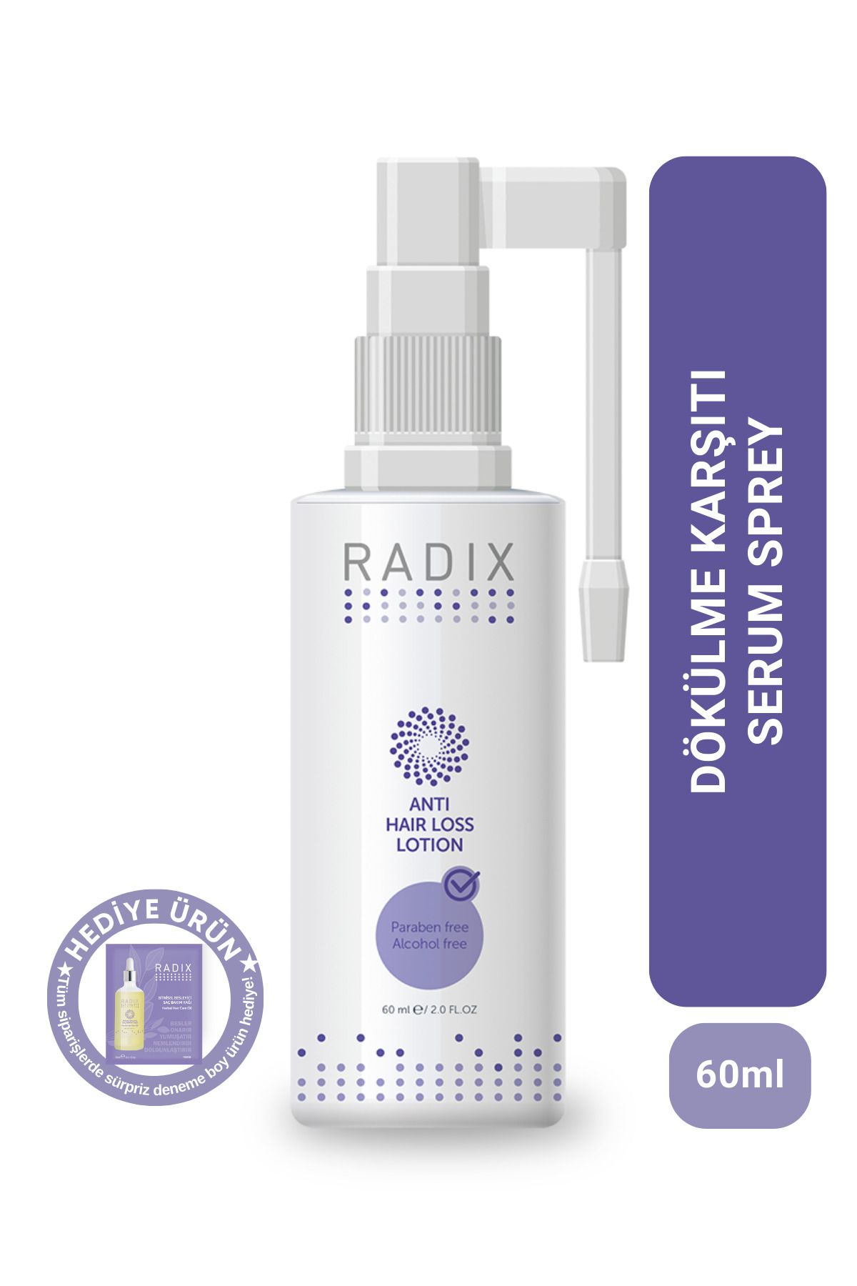 Radix Saç Dökülmesine Karşı Serum Sprey - Anti Hair Loss Lotion 60 Ml 8681877436226-1