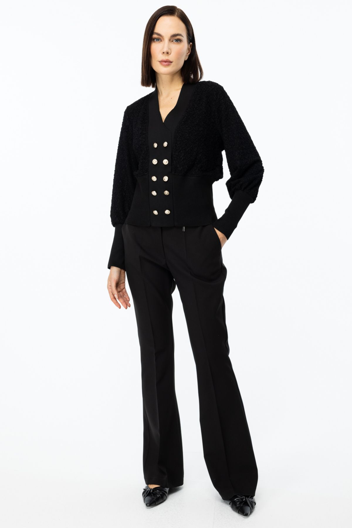ON-Self Patterned Buttoned Cardigan 3
