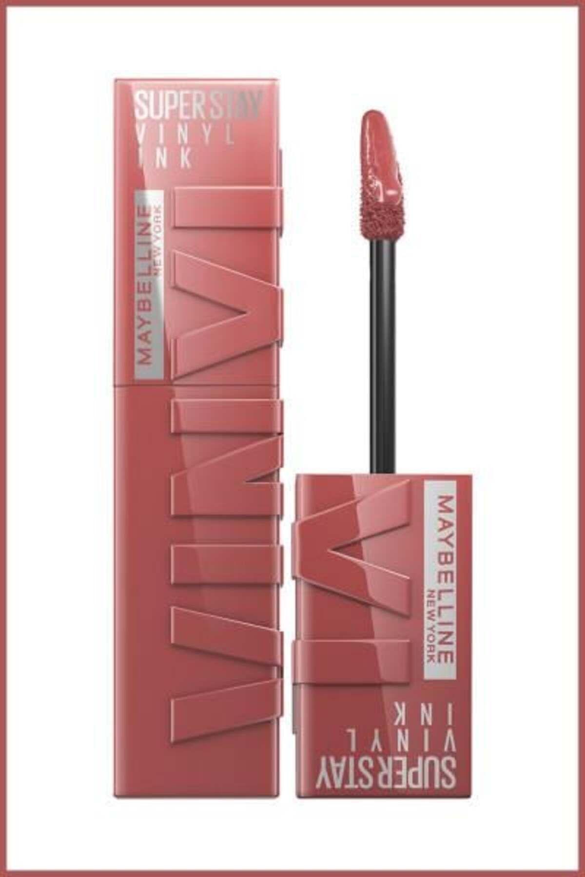 Maybelline New York Super Stay Vinyl Ink Uzun Süre Kalıcı Likit Parlak Ruj 35 Cheeky