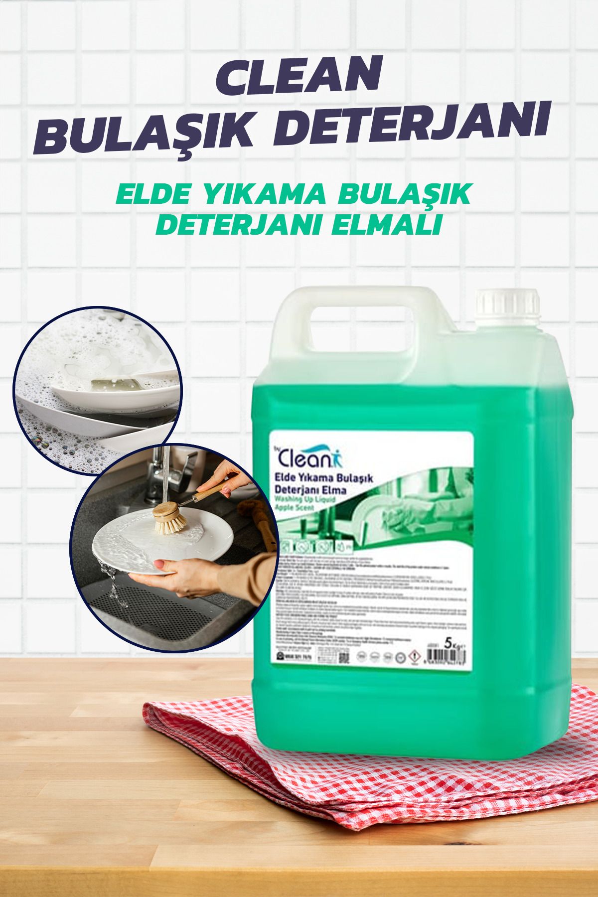 Rulopak BY CLEAN ELDE YIKAMA BULAŞIK DETERJANI ELMA KOKULU 5 KG