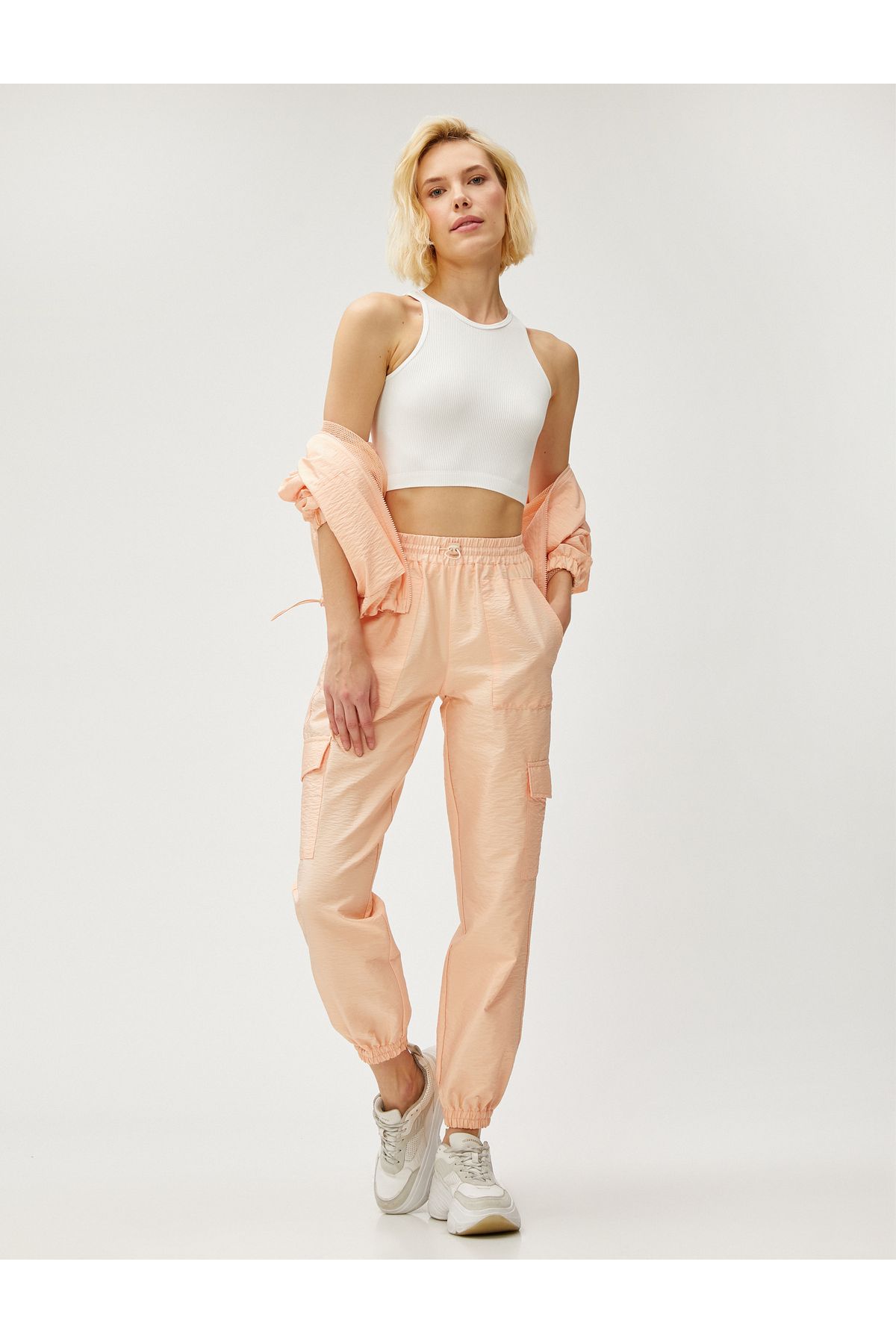 Koton-Parachute Jogger Pants with Pockets and Elastic Waist 2
