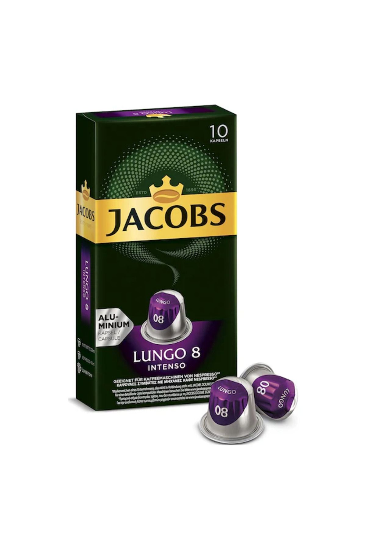 Jacobs Lungo 8 Intenso Nespresso Uyumlu Alüminyum Kapsül Kahve 10 Adet