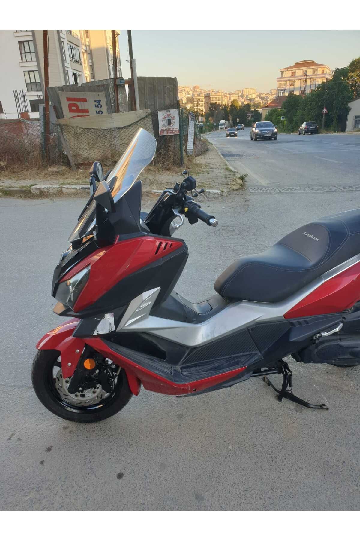 SYM Cruisym 250 Siperlik Ön Cam 2018 Model 57cm Şeffaf Renkli 4mm UZUN CAM