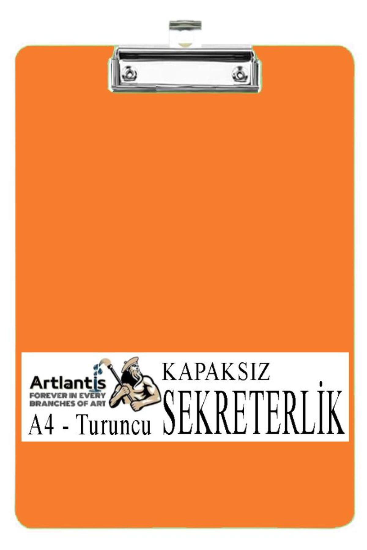 Artlantis Sekreterlik Kapaksız A4 1 Adet Renkli A4 Kapaksız Sekreterlik Klipsli Metal Mekanizmalı 80 Yaprak Ka