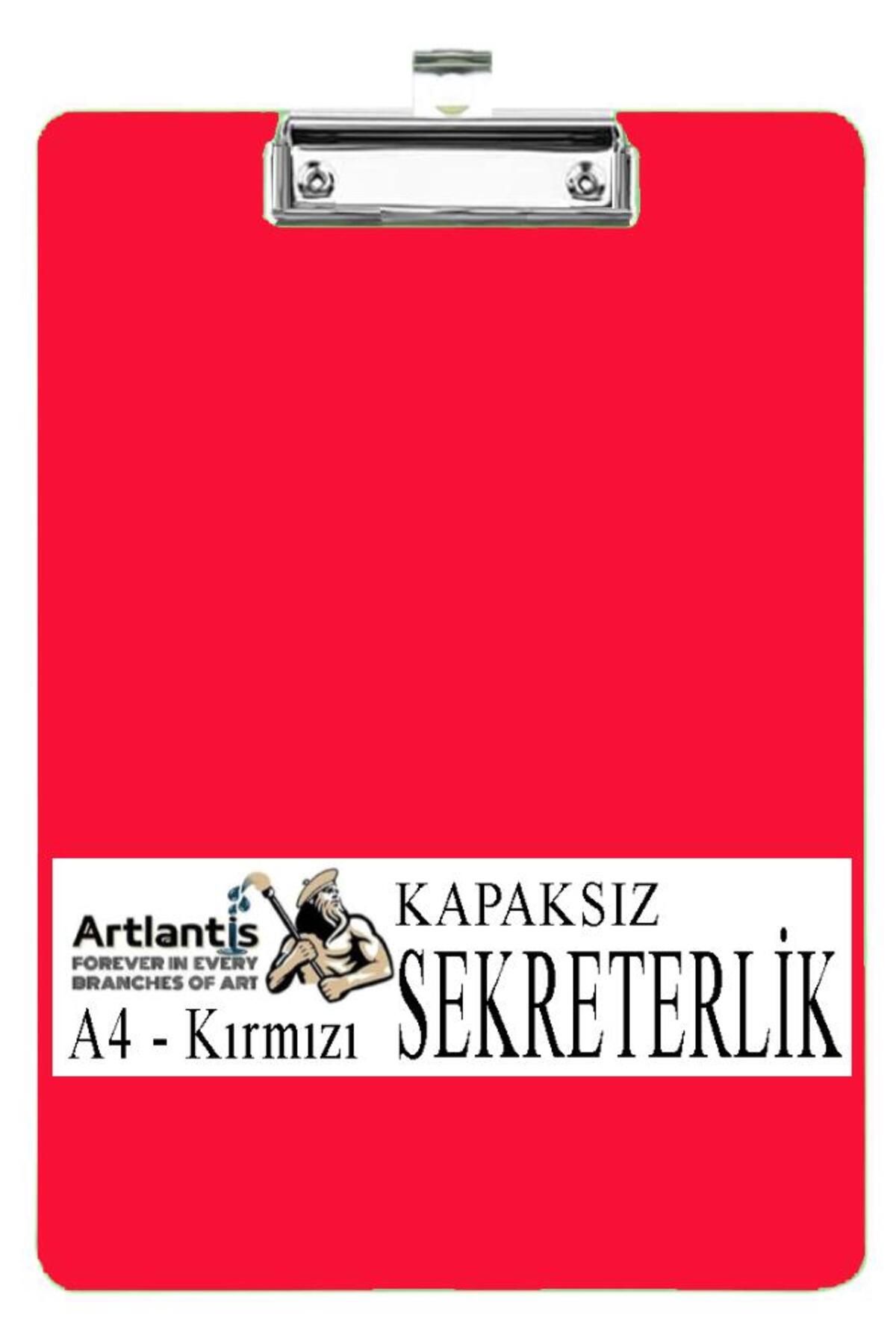 Artlantis Sekreterlik Kapaksız A4 1 Adet Renkli A4 Kapaksız Sekreterlik Klipsli Metal Mekanizmalı 80 Yaprak Ka