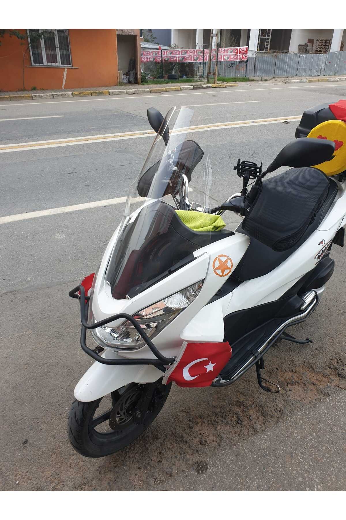 Honda Pcx Siperlik Ön Cam 2014 2017 Model 65cm Şeffaf Renkli 4mm ORTA BOYLU CAM