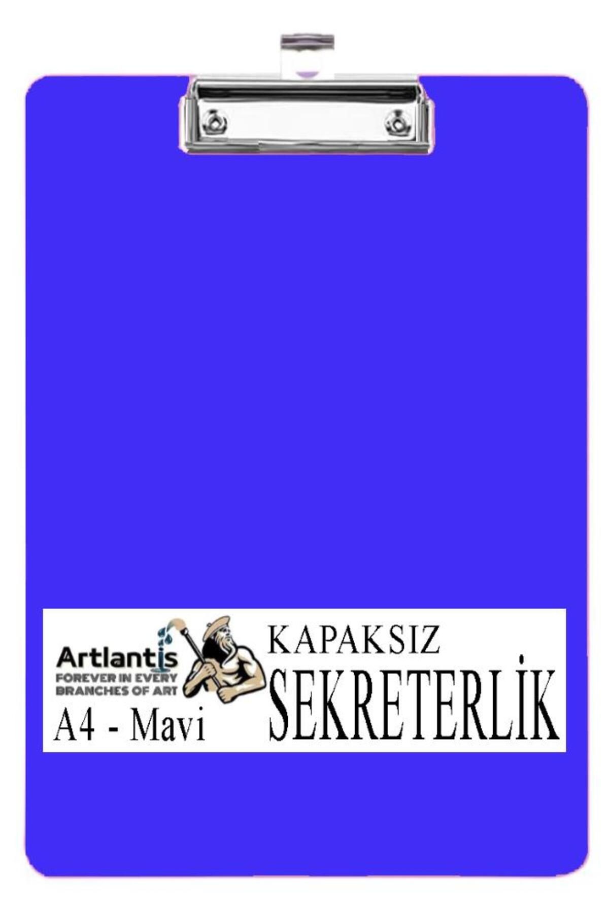 Artlantis Sekreterlik Kapaksız A4 1 Adet Renkli A4 Kapaksız Sekreterlik Klipsli Metal Mekanizmalı 80 Yaprak Ka