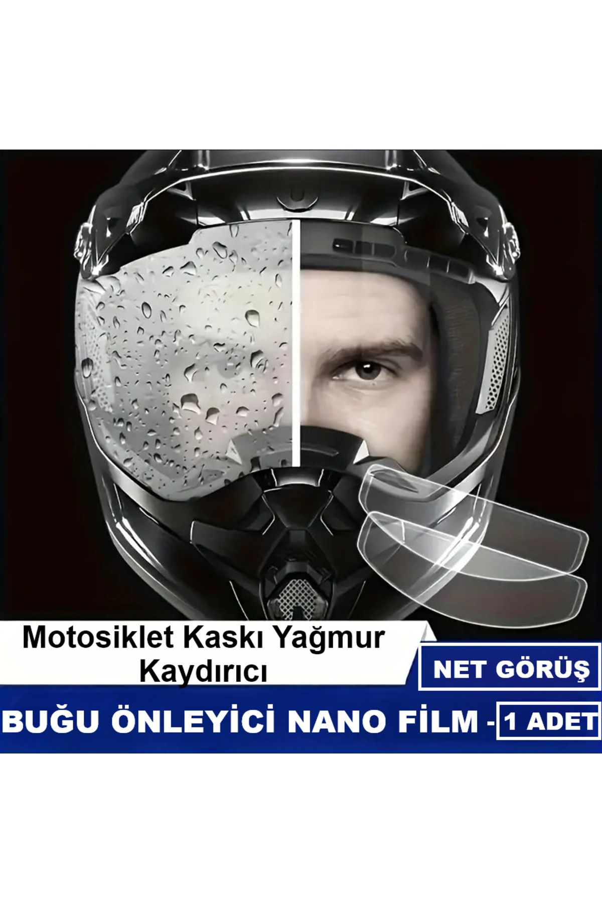 ANI OFİS KIRTASİYE A K Motosiklet Kaskı Anti-Sis & Yağmur Filmi - Net Görüş için Dayanıklı Nano Kaplama, Tüm Kasklara Uyar