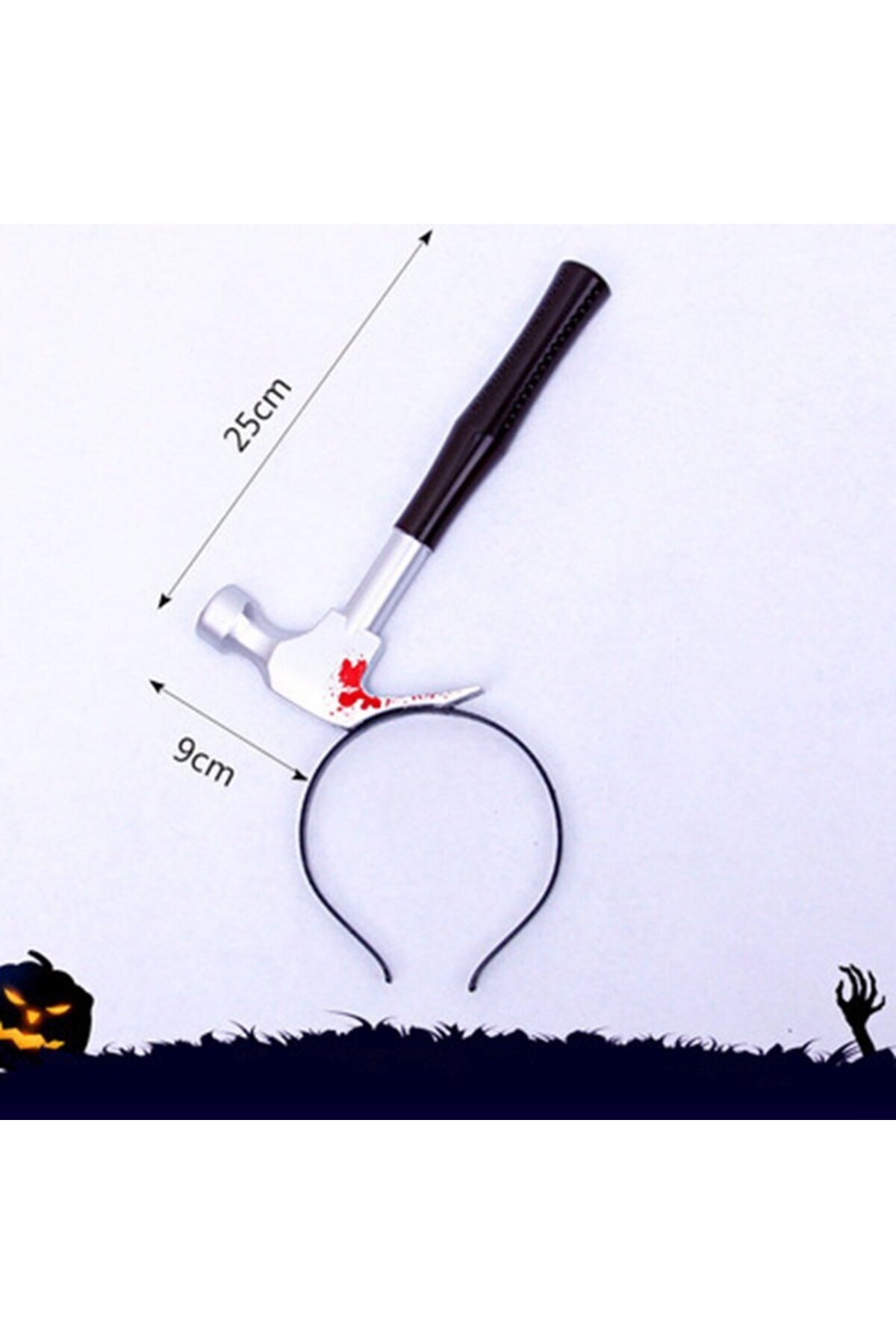 İsmiyle Al Kafaya Saplanmış Kahverengi Saplı Çekiç Şaka Tacı