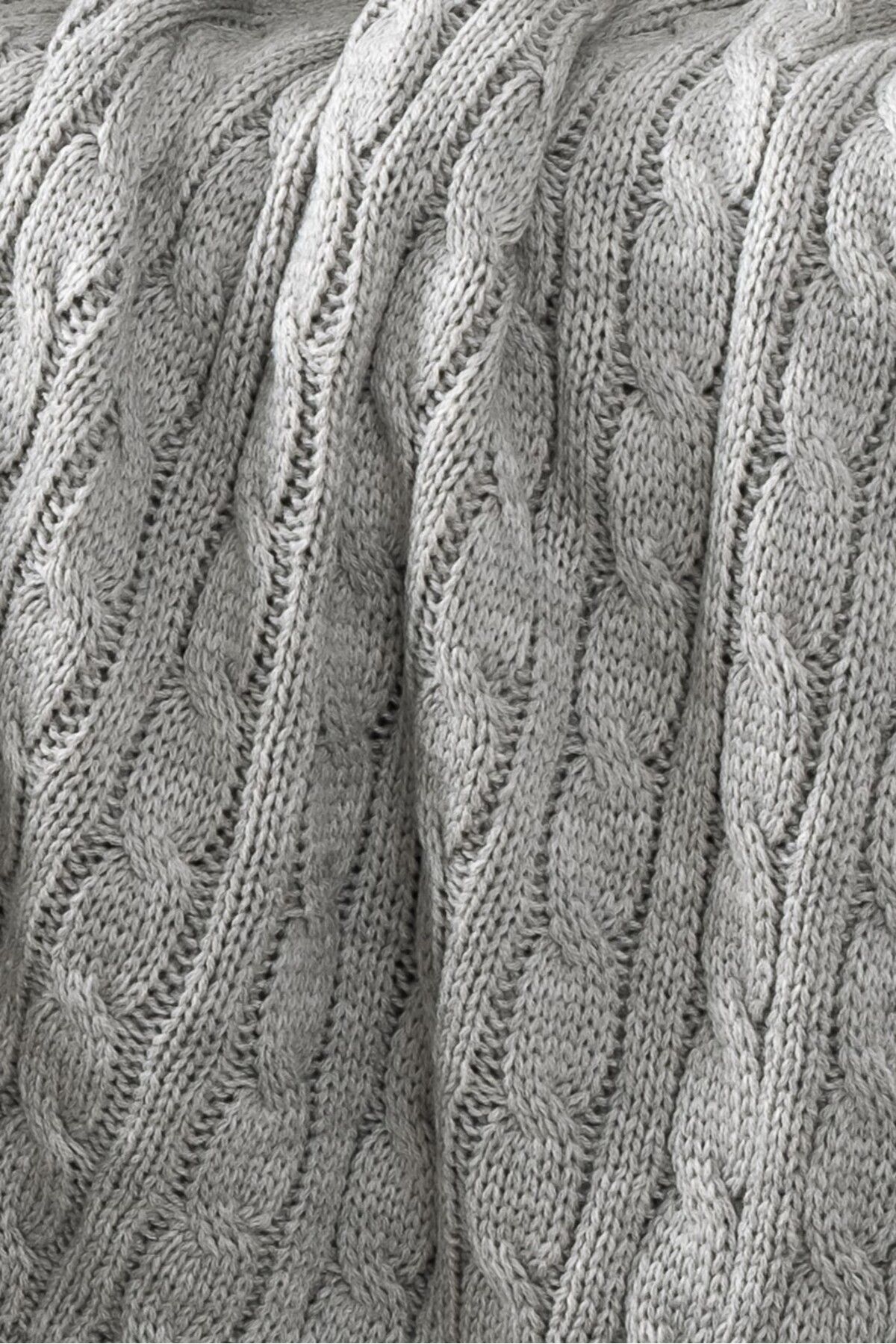 Sevim-Light Gray Pompom Knitwear Tv Blanket - Armchair and Shoulder Shawl - 130X170Cm 3